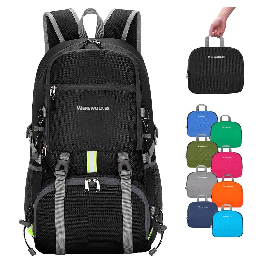 Mochila de Senderismo HOMBRES LOBO 20L Plegable Resistente al Agua