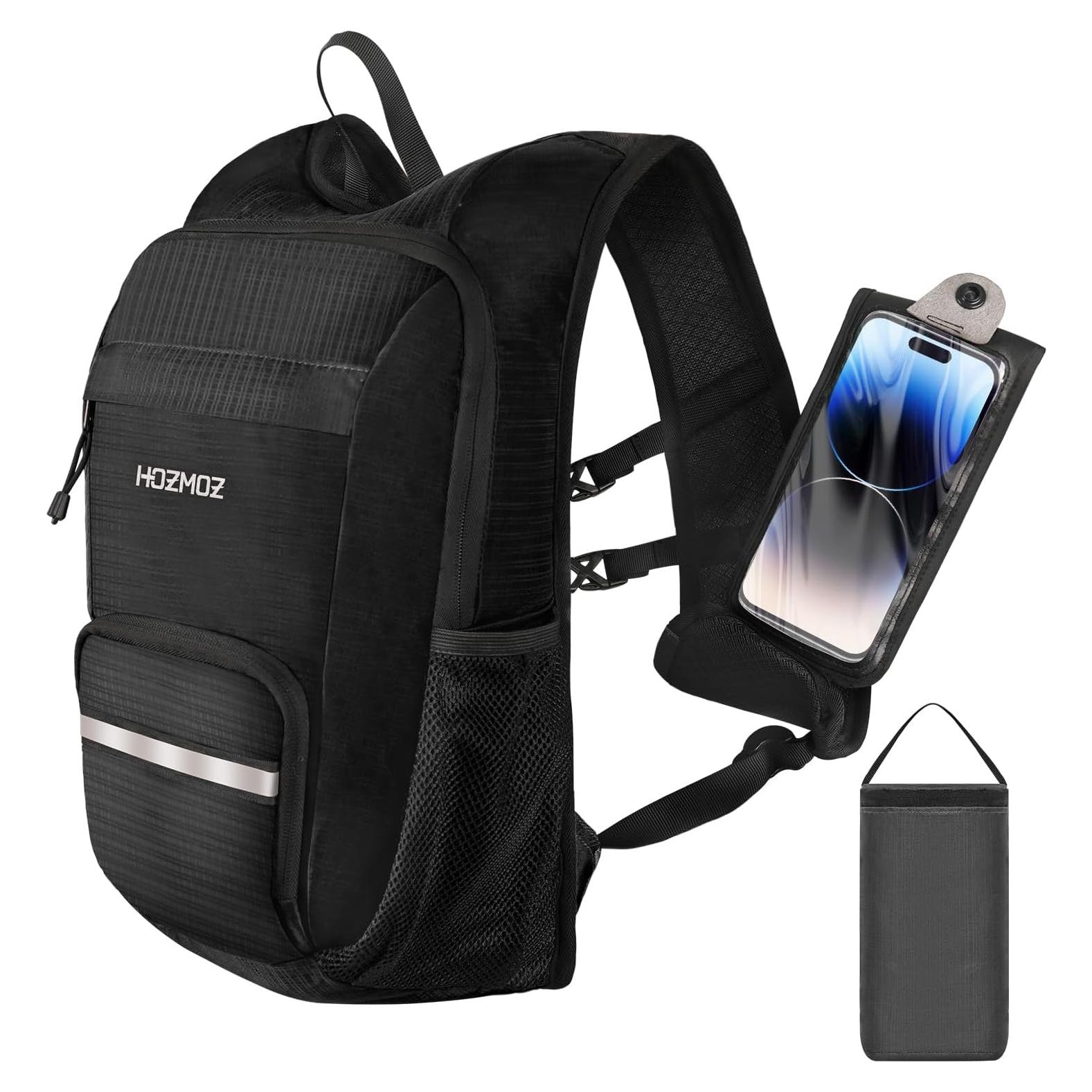 Mochila de Senderismo Plegable 10L Unisex - Negra