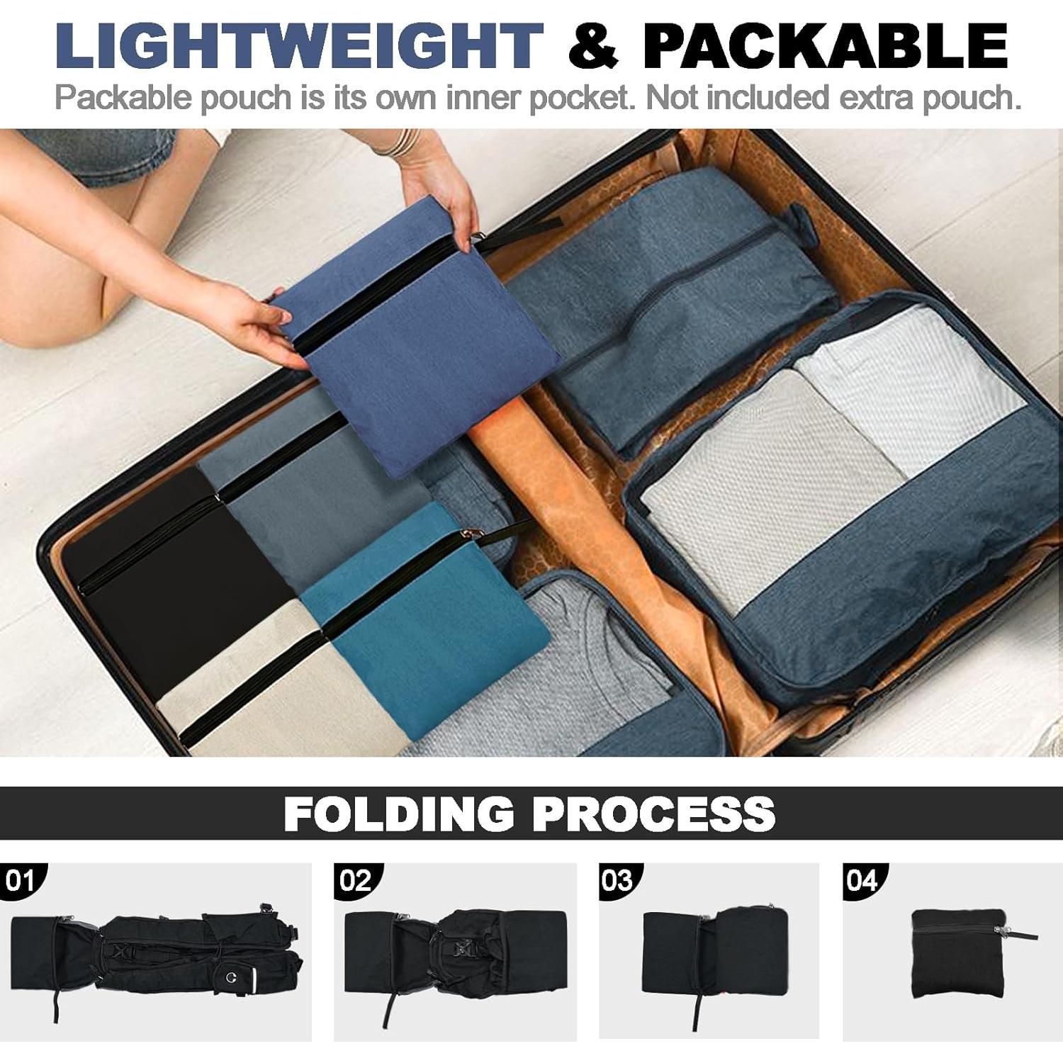 Mochila de Senderismo Plegable Seektop 15L Impermeable Negra