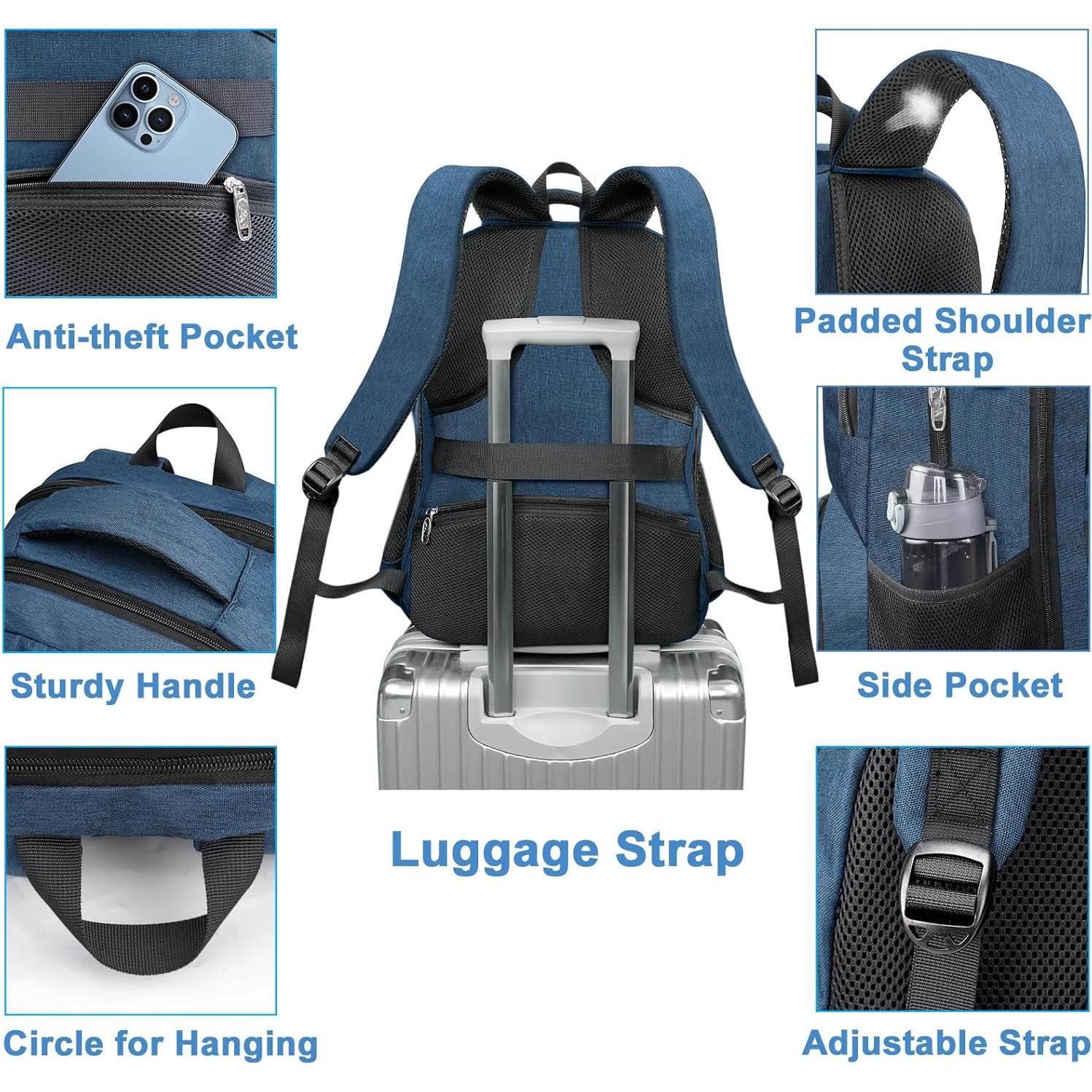 Mochila MATEIN 17" para Laptop y Almuerzo Aislado Azul