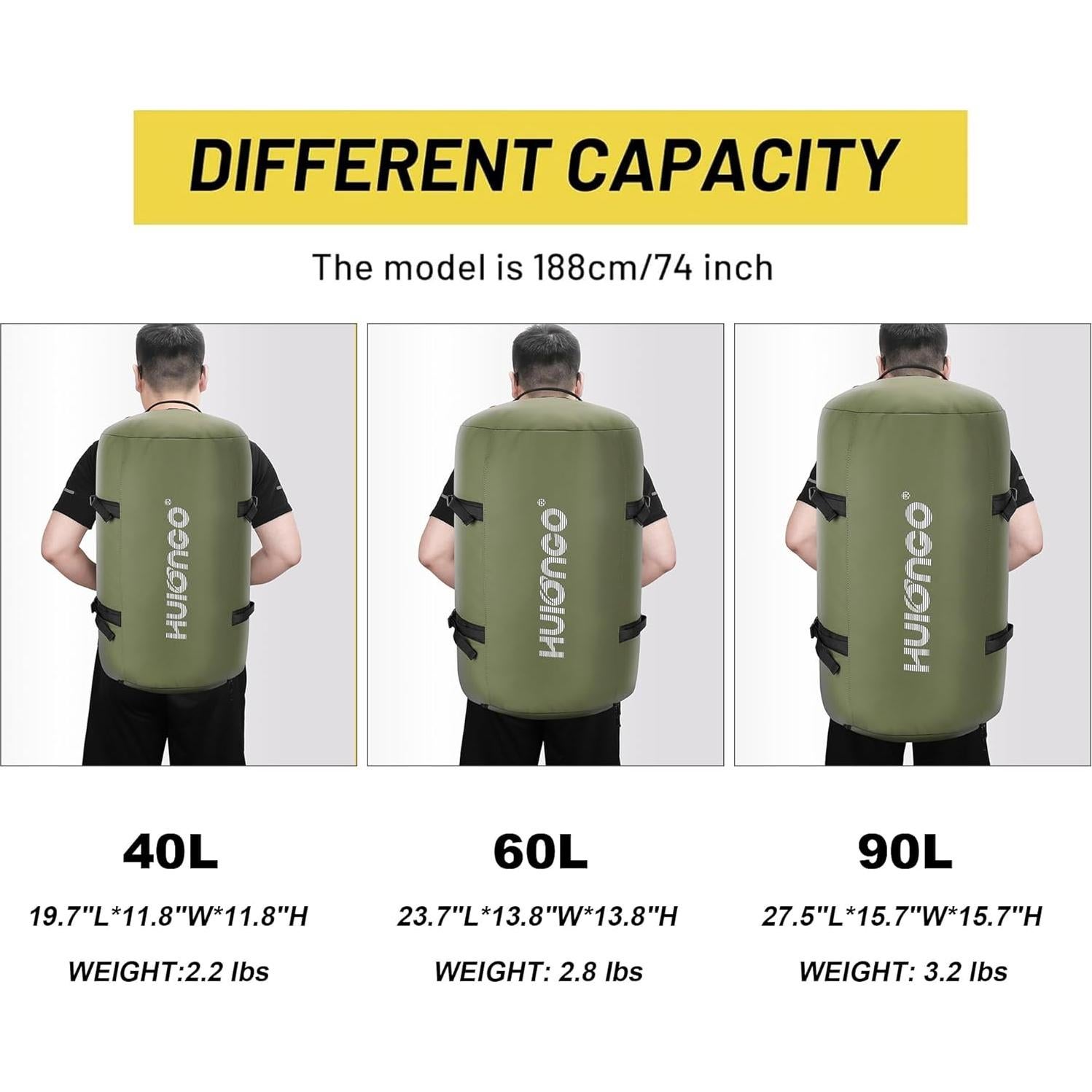 Bolsa de viaje impermeable 60L para hombres - Duffel verde