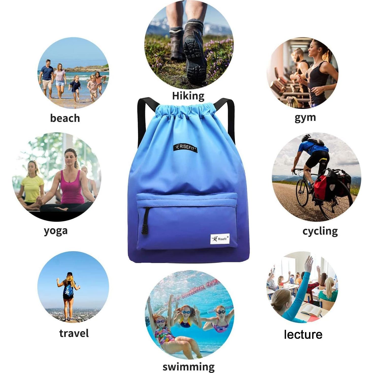 Mochila de Cuerda Impermeable Risefit 42x32x15cm Unisex