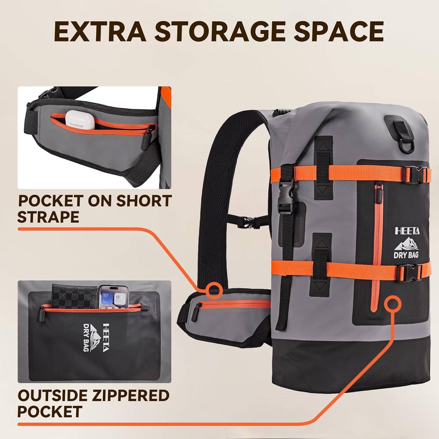 Mochila Impermeable HEETA 40L para Senderismo y Viajes