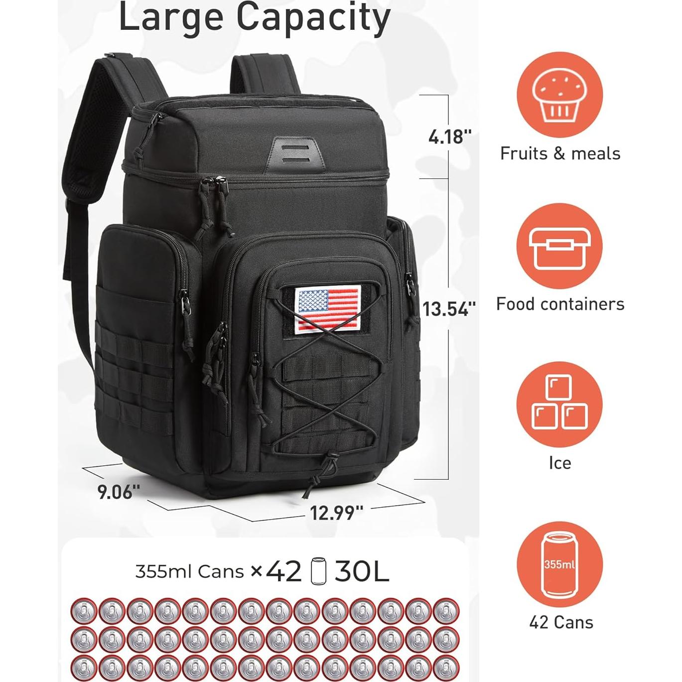 Mochila Táctica Aislada TOURIT 30L - Bolsa Enfriadora 16H