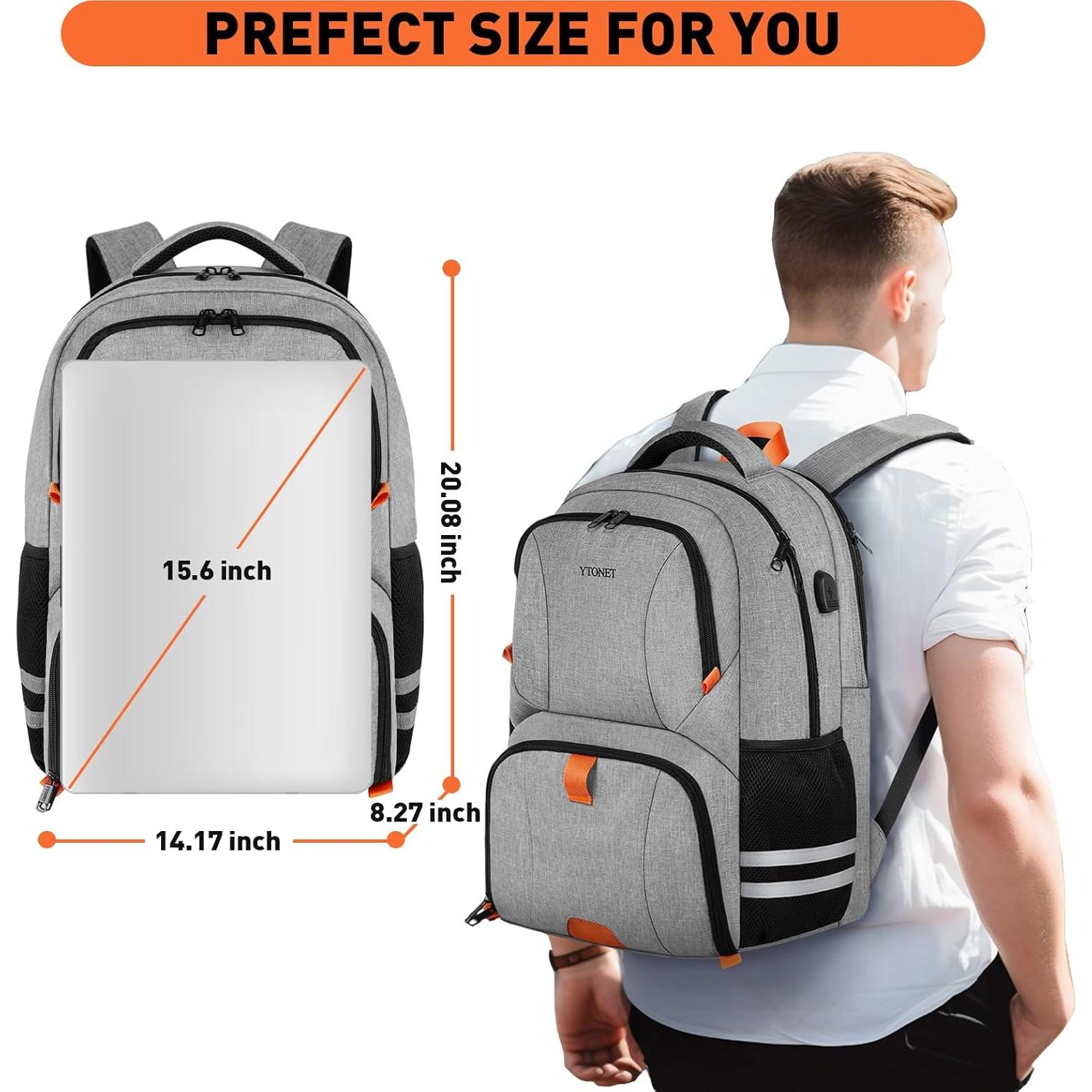 Mochila Ytonet Gris para Gimnasio 40L con Compartimento para Zapatos