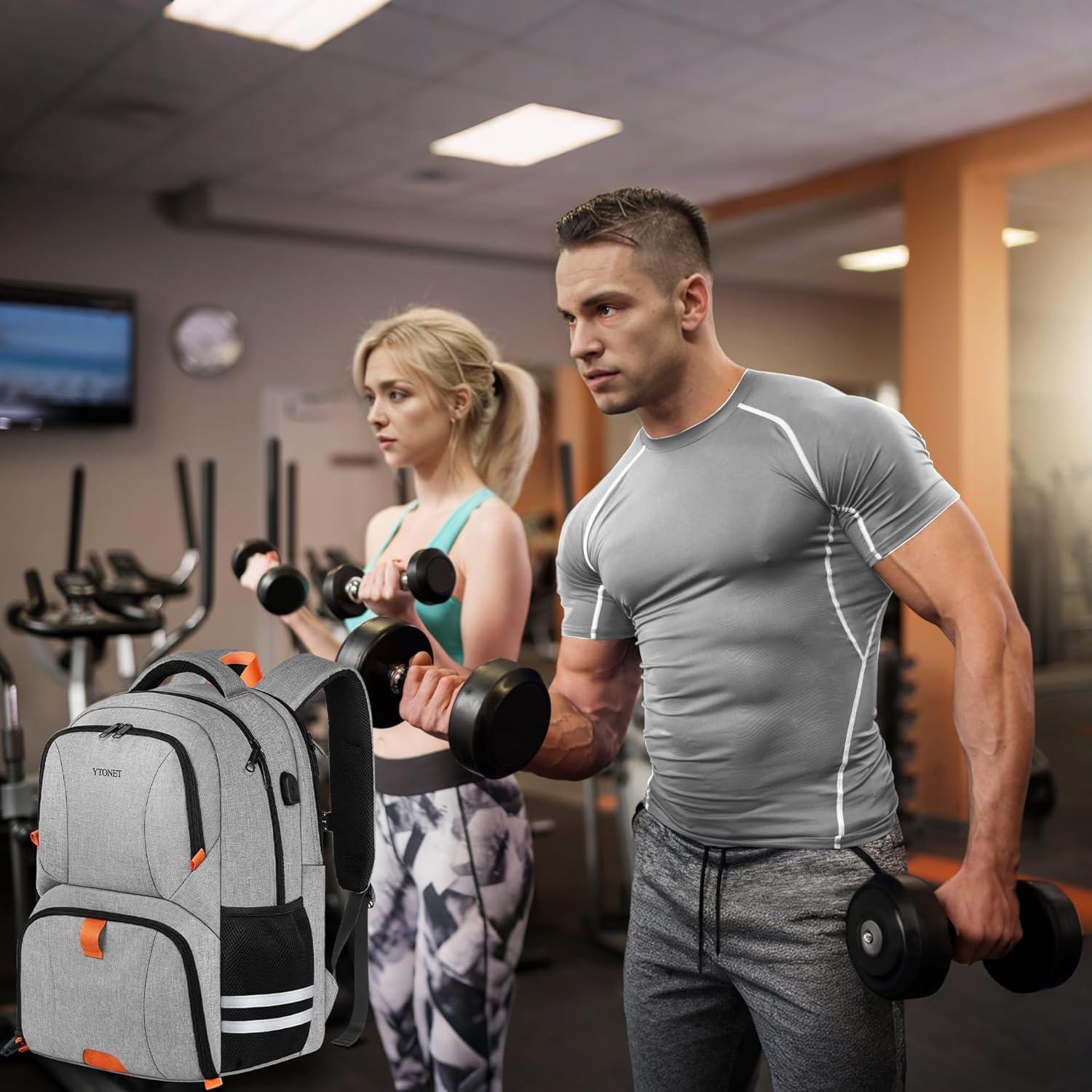 Mochila Ytonet Gris para Gimnasio 40L con Compartimento para Zapatos