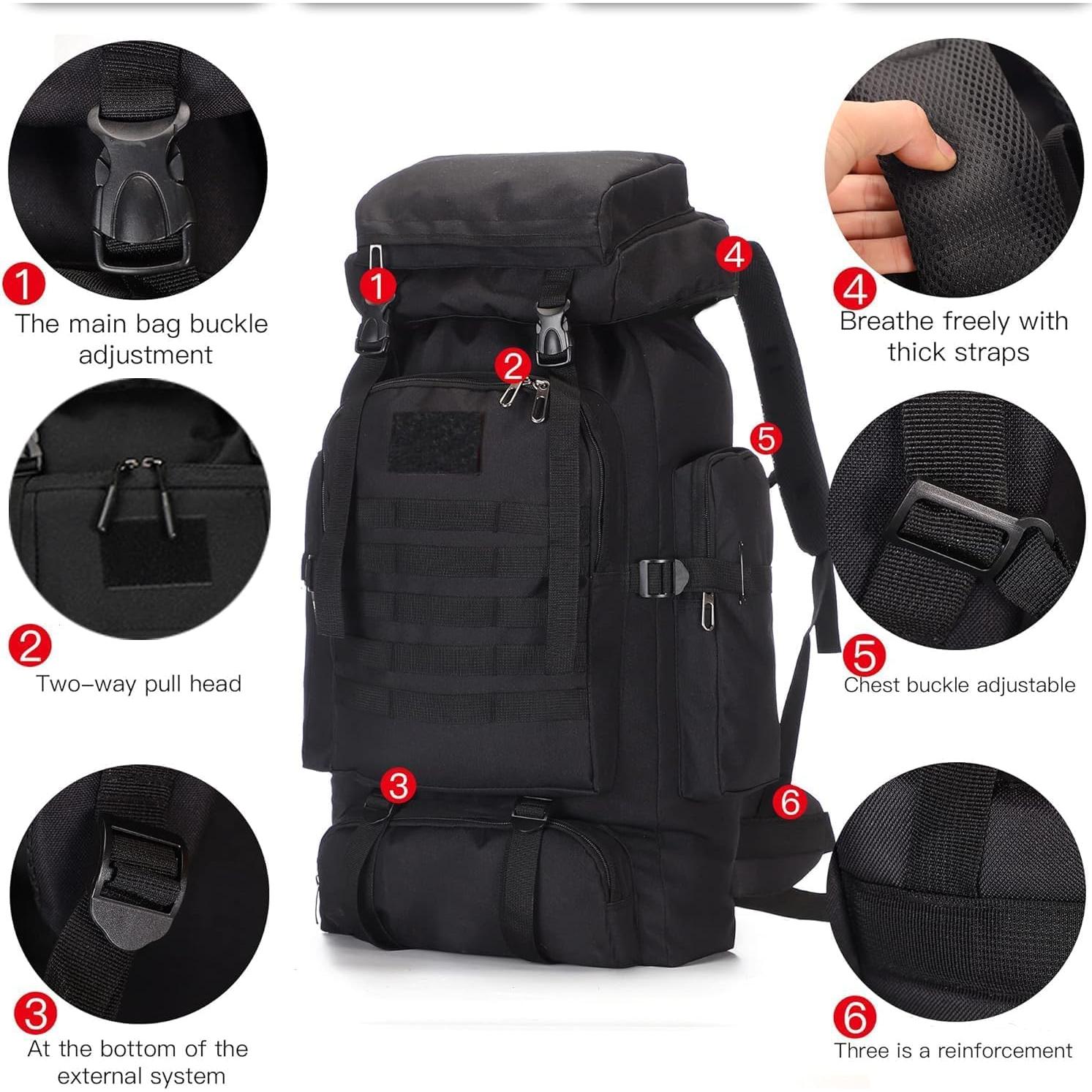 Mochila de Senderismo BRAVECOW 100L Impermeable para Camping