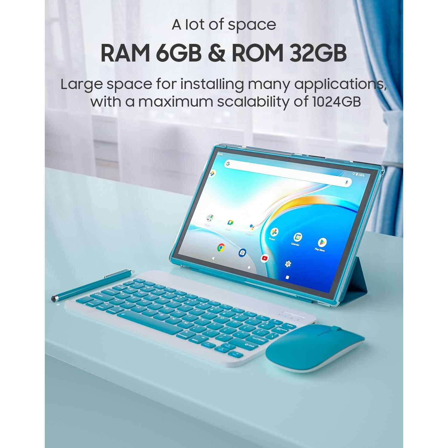 Tableta 2 en 1 ATOZEE Android 14 10.1" 6GB 32GB WiFi