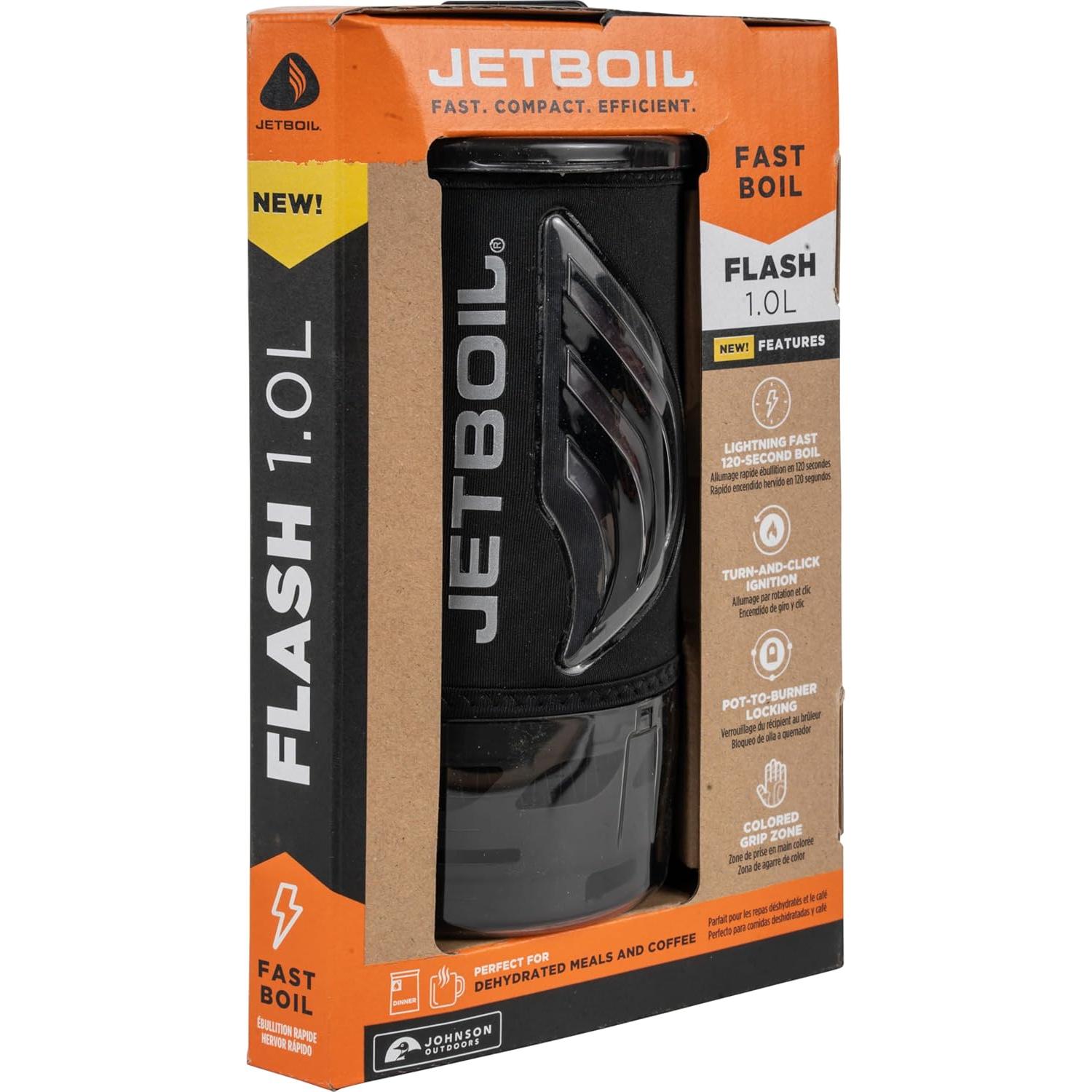 Estufa Portátil Jetboil Flash 1.0L para Camping - Hervido Rápido