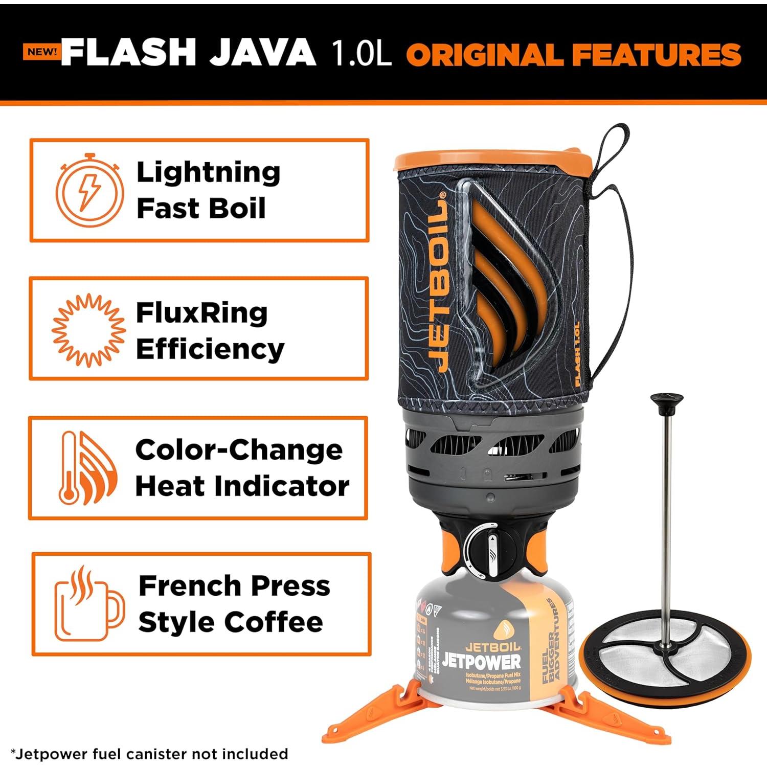 Estufa Portátil Jetboil Flash Java 1.0L con Prensa de Café