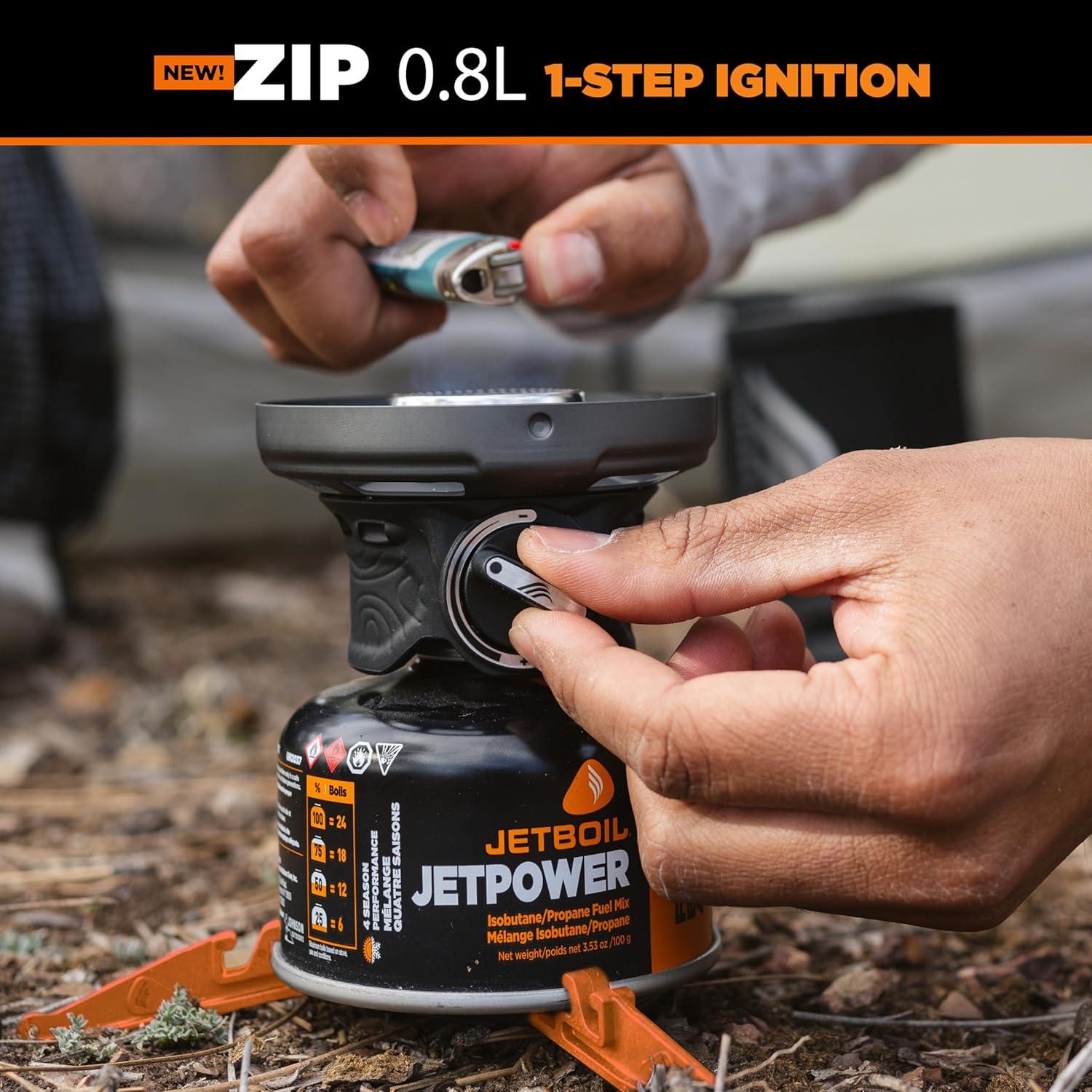 Estufa Portátil Jetboil Zip 0.8L para Camping y Senderismo
