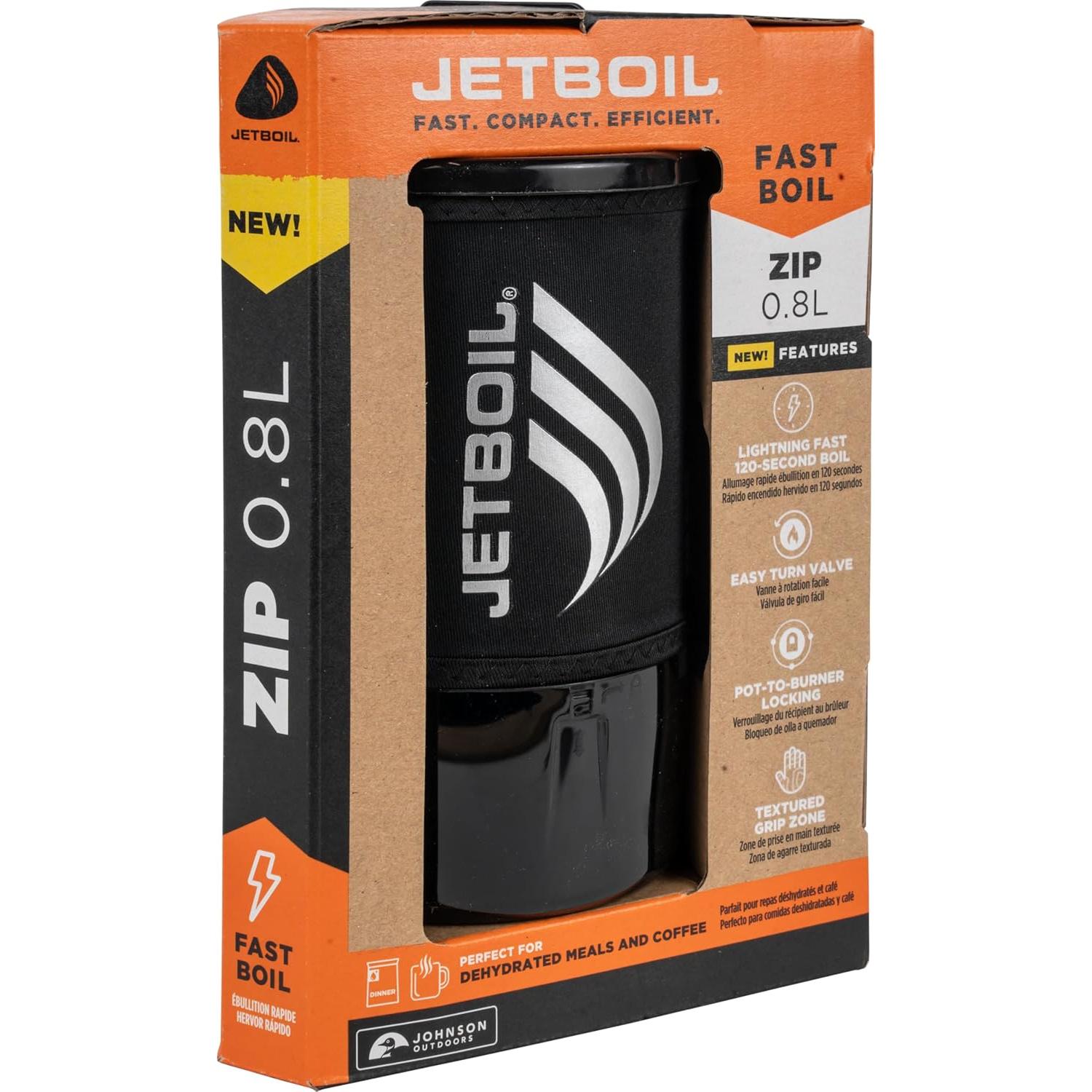 Estufa Portátil Jetboil Zip 0.8L para Camping y Senderismo
