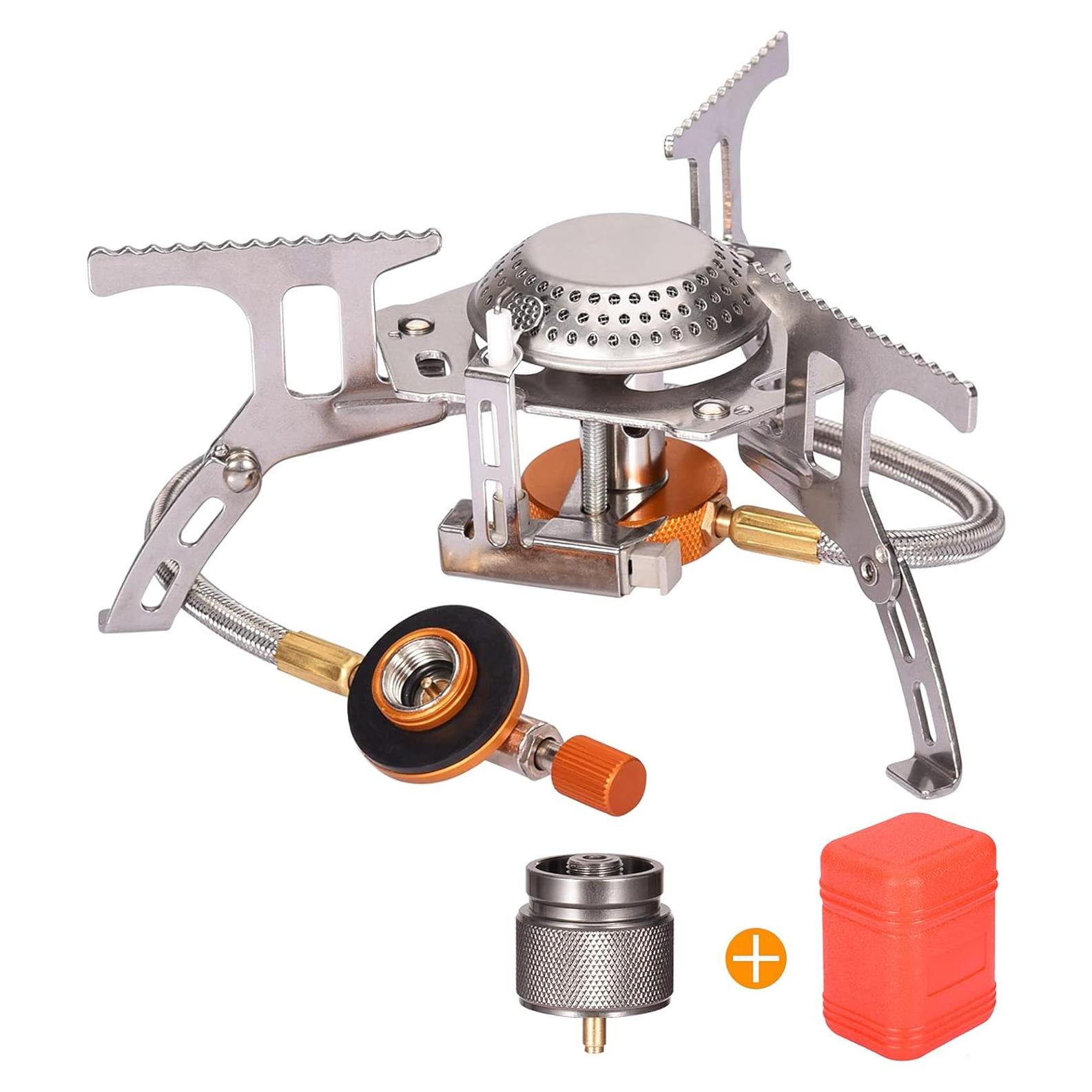 Estufa de Gas Camping Portátil Adaptador Propano 1LB Plegable