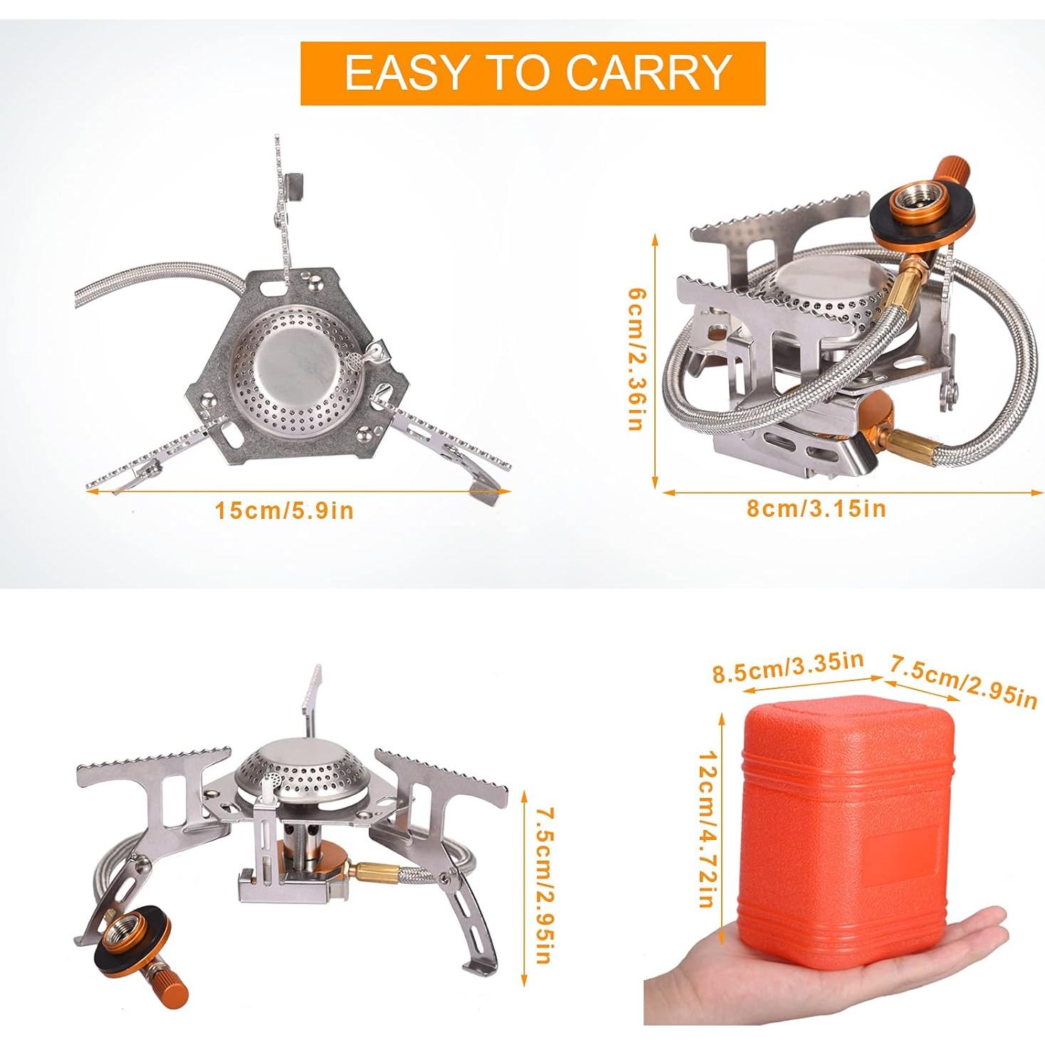 Estufa de Gas Camping Portátil Adaptador Propano 1LB Plegable