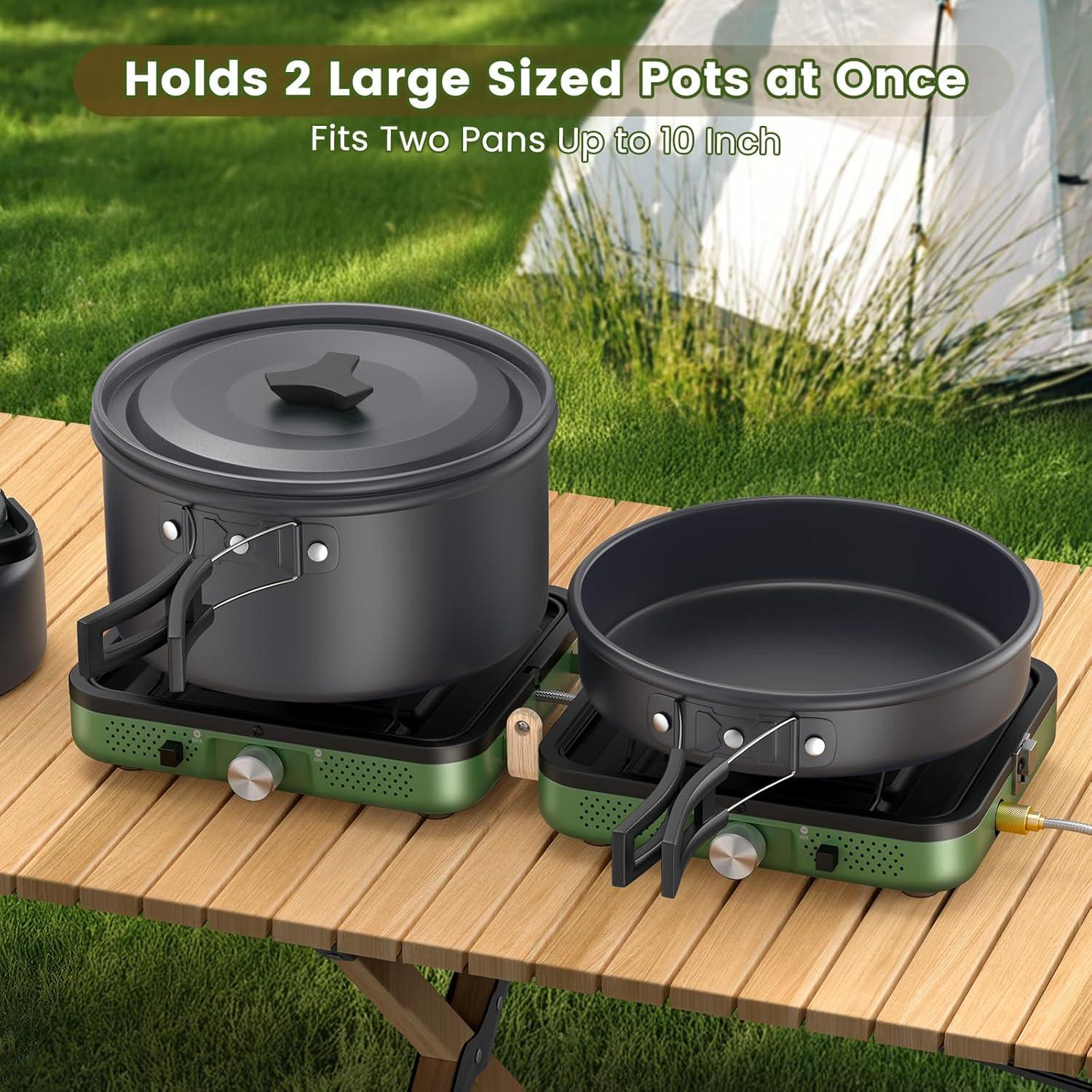 Estufa de Camping Plegable OGERY 2 Quemadores Propano 2.6 kg