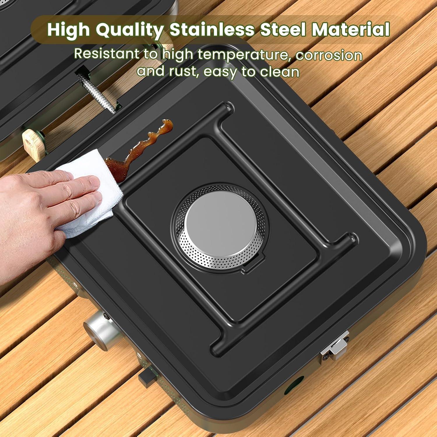 Estufa de Camping Plegable OGERY 2 Quemadores Propano 2.6 kg