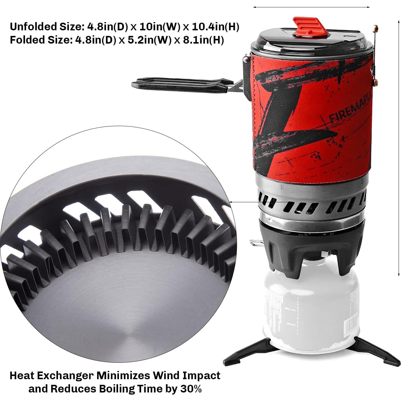 Estufa Portátil Fire Maple Polaris con Olla y Regulador - Negro