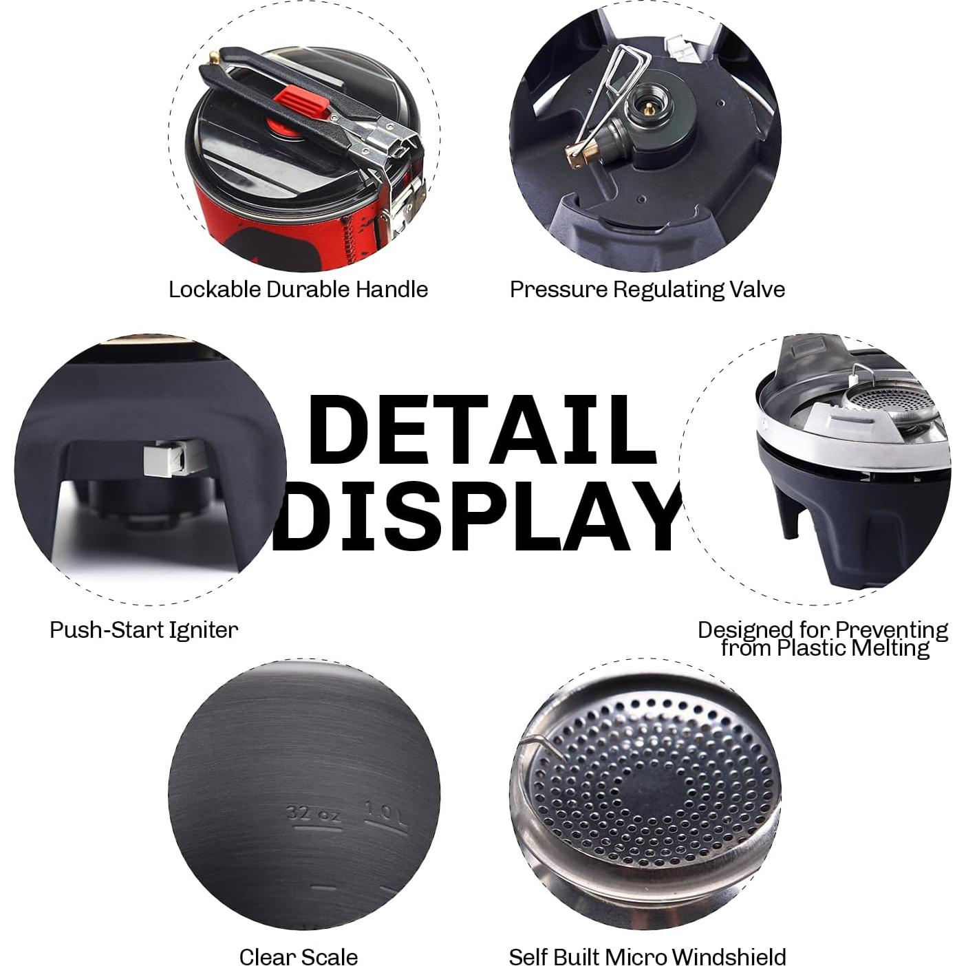 Estufa Portátil Fire Maple Polaris con Olla y Regulador - Negro