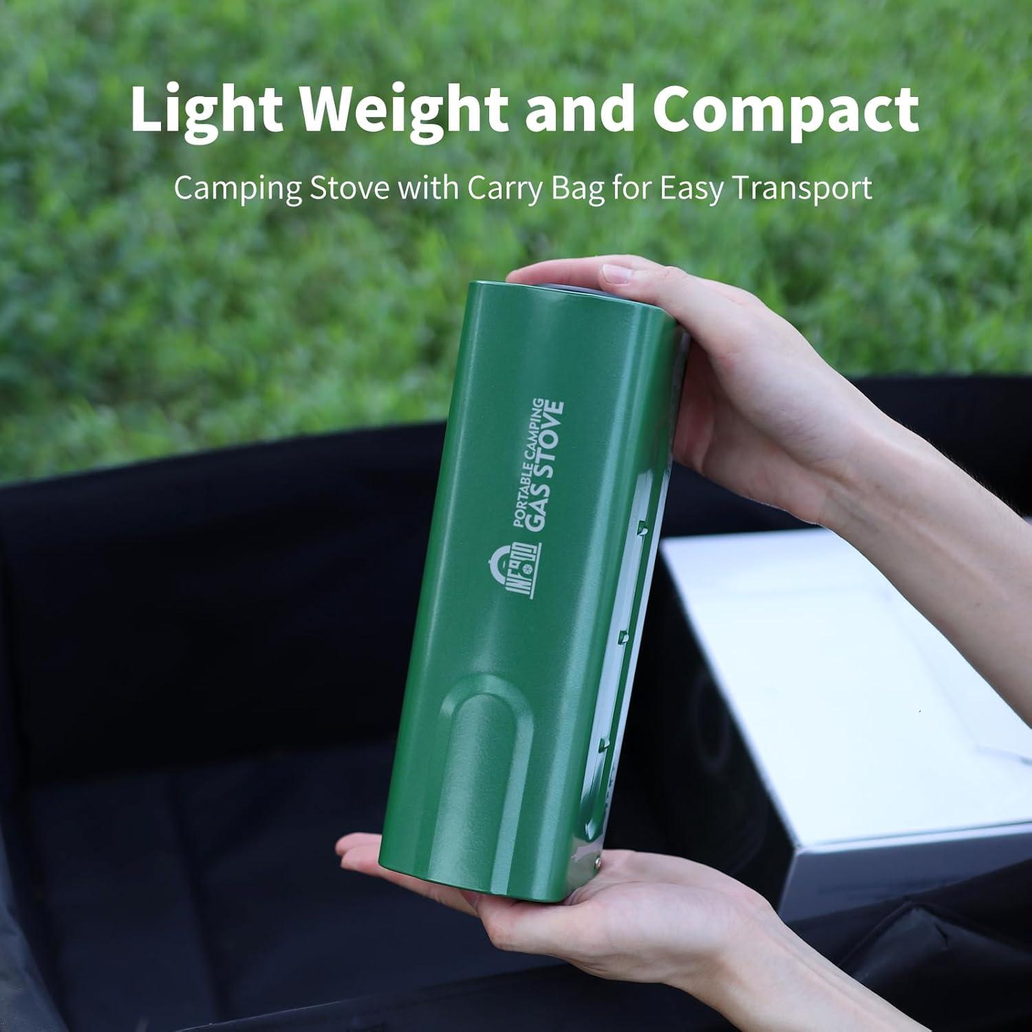 Estufa de Camping Portátil INFOOD Verde 7500 BTU Plegable