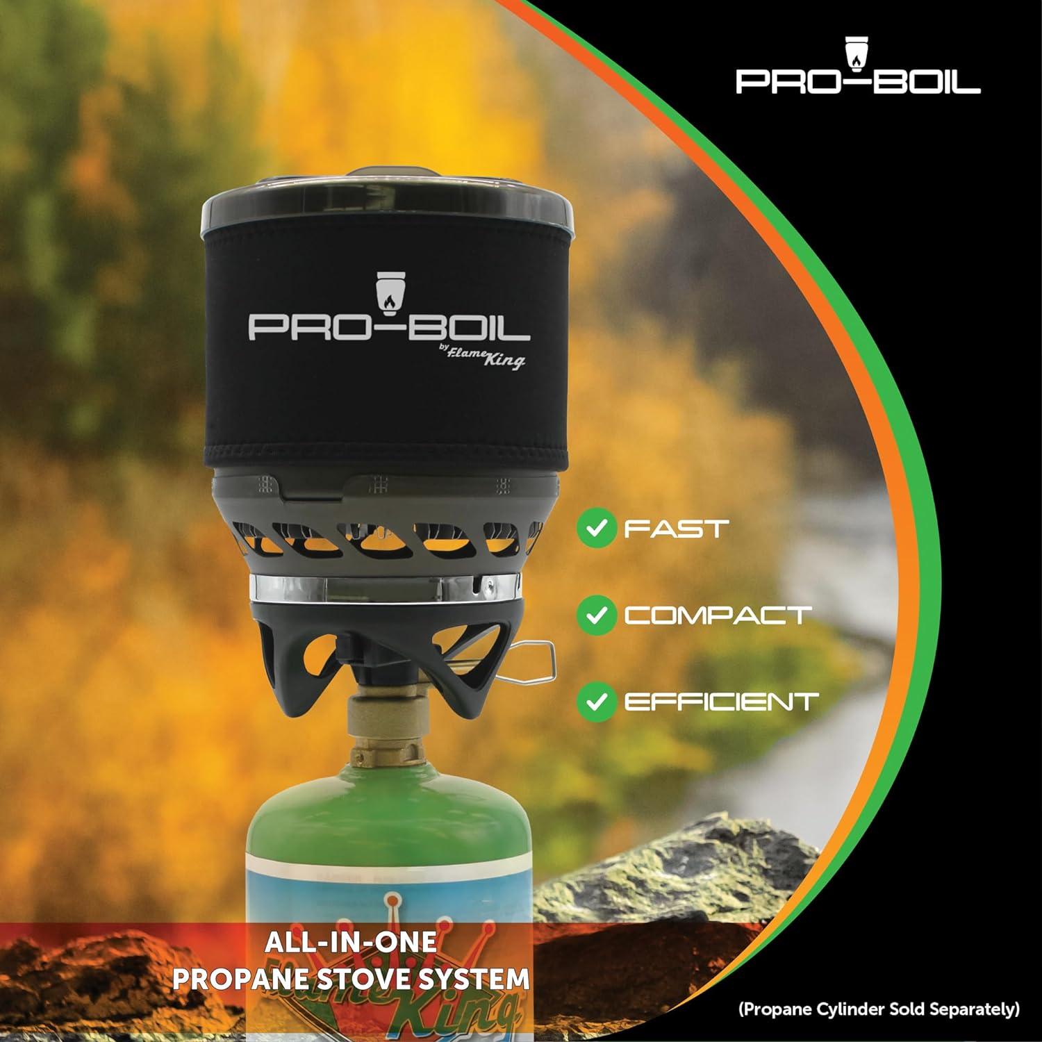 Sistema de Cocina Flame King Pro-Boil 1L, Hierve en 90s, Gas