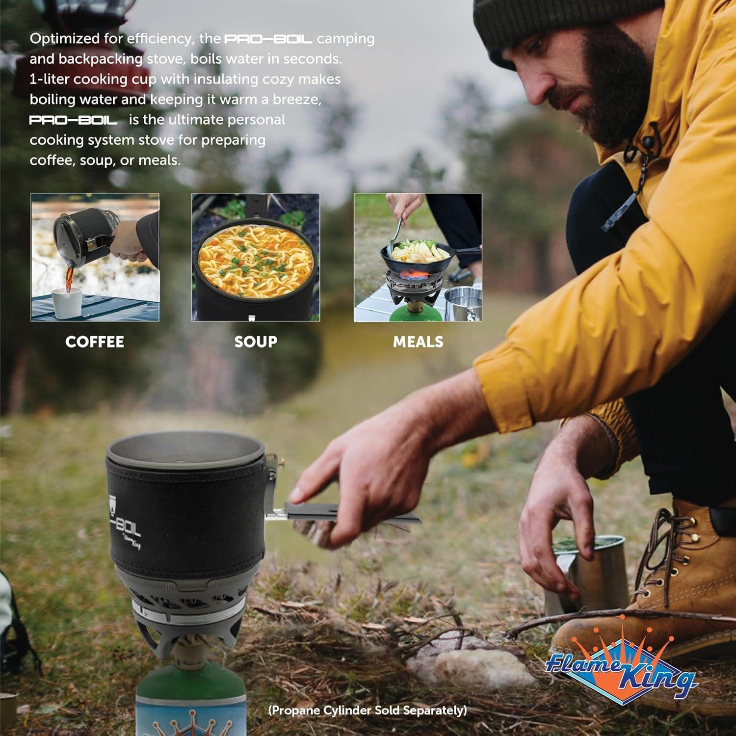 Sistema de Cocina Flame King Pro-Boil 1L, Hierve en 90s, Gas