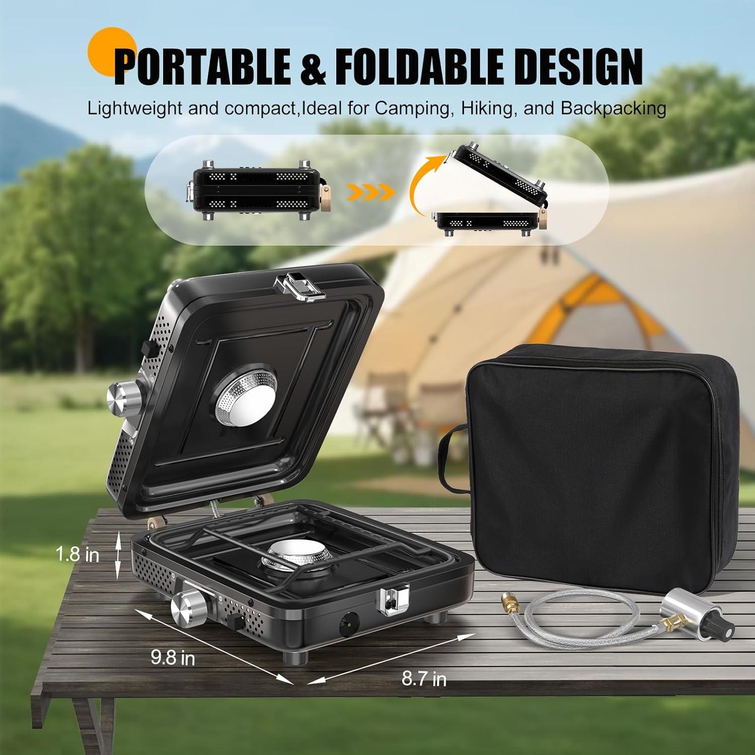 Estufa de Camping Plegable BUGPASS 2 Quemadores 3.08 kg