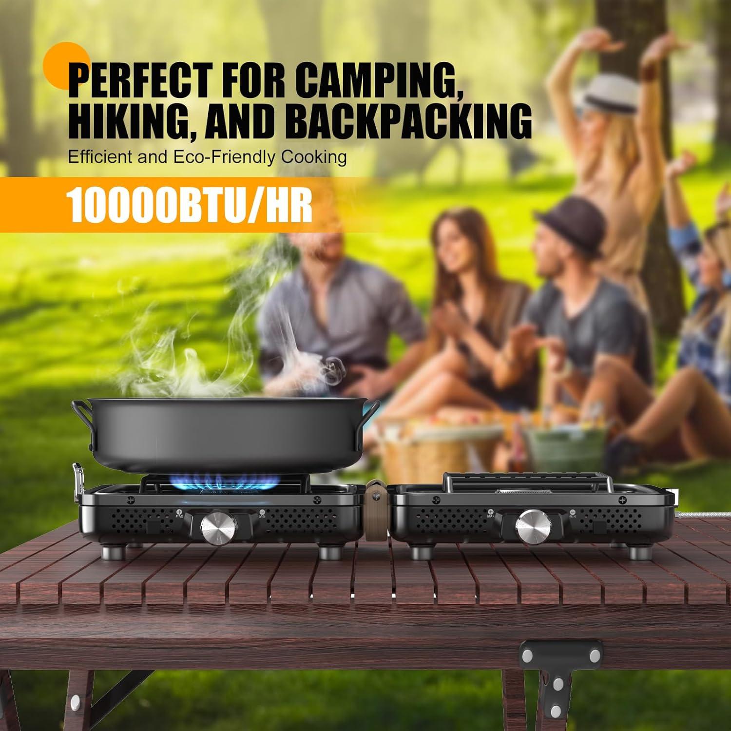 Estufa de Camping Plegable BUGPASS 2 Quemadores 3.08 kg