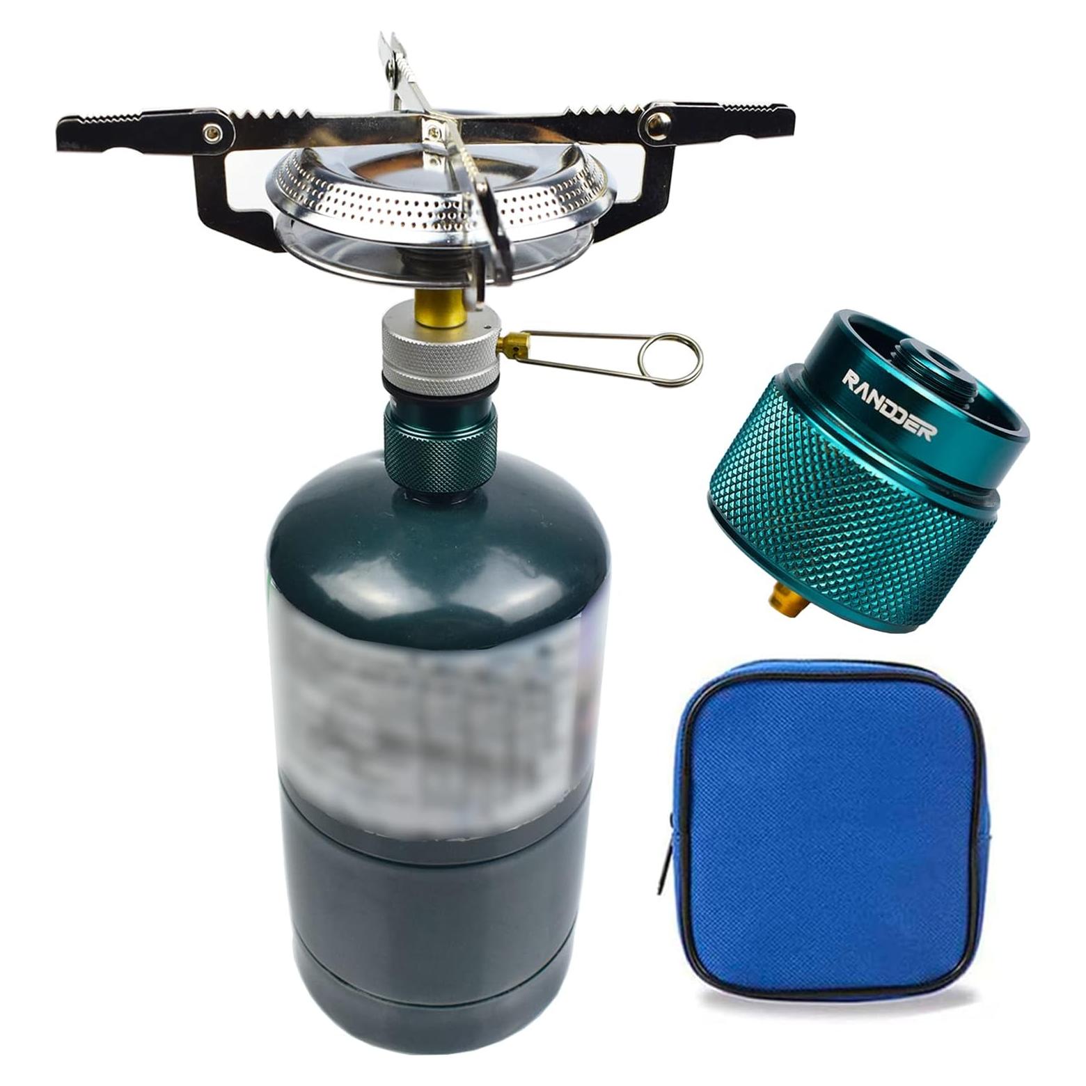 Propane Stove Portable Isobutane Camping Stove with Gas Adapter - 10,000 BTU Single Burner Backpacking Camp Stove for Hiking, Emergency, Outdoor(Include Carrying Case)