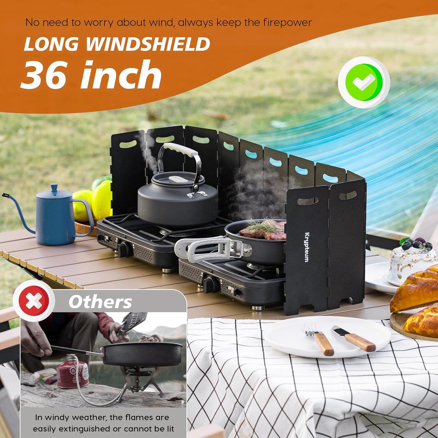 Estufa de Camping KRYPTEUM 2 Quemadores Propano 17200 BTU