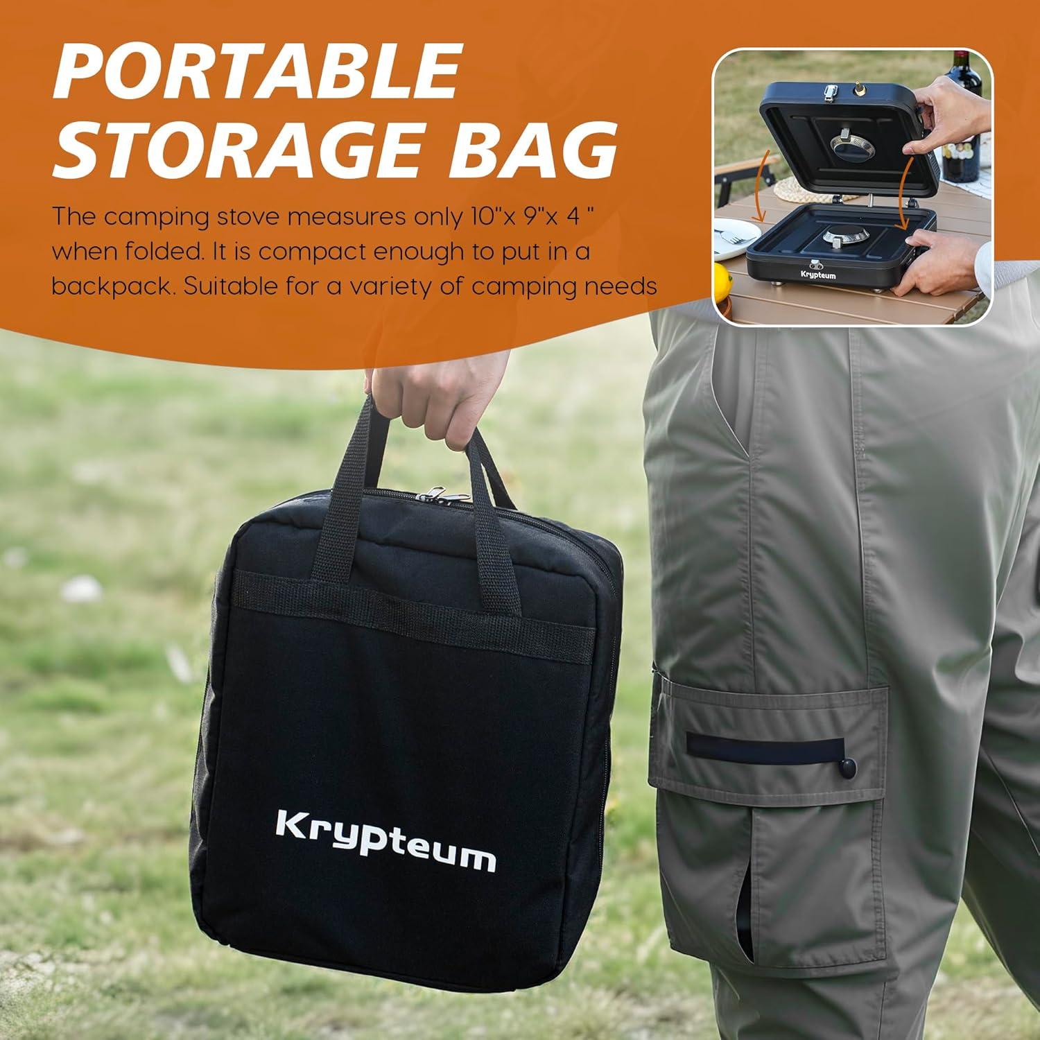 Estufa de Camping KRYPTEUM 2 Quemadores Propano 17200 BTU