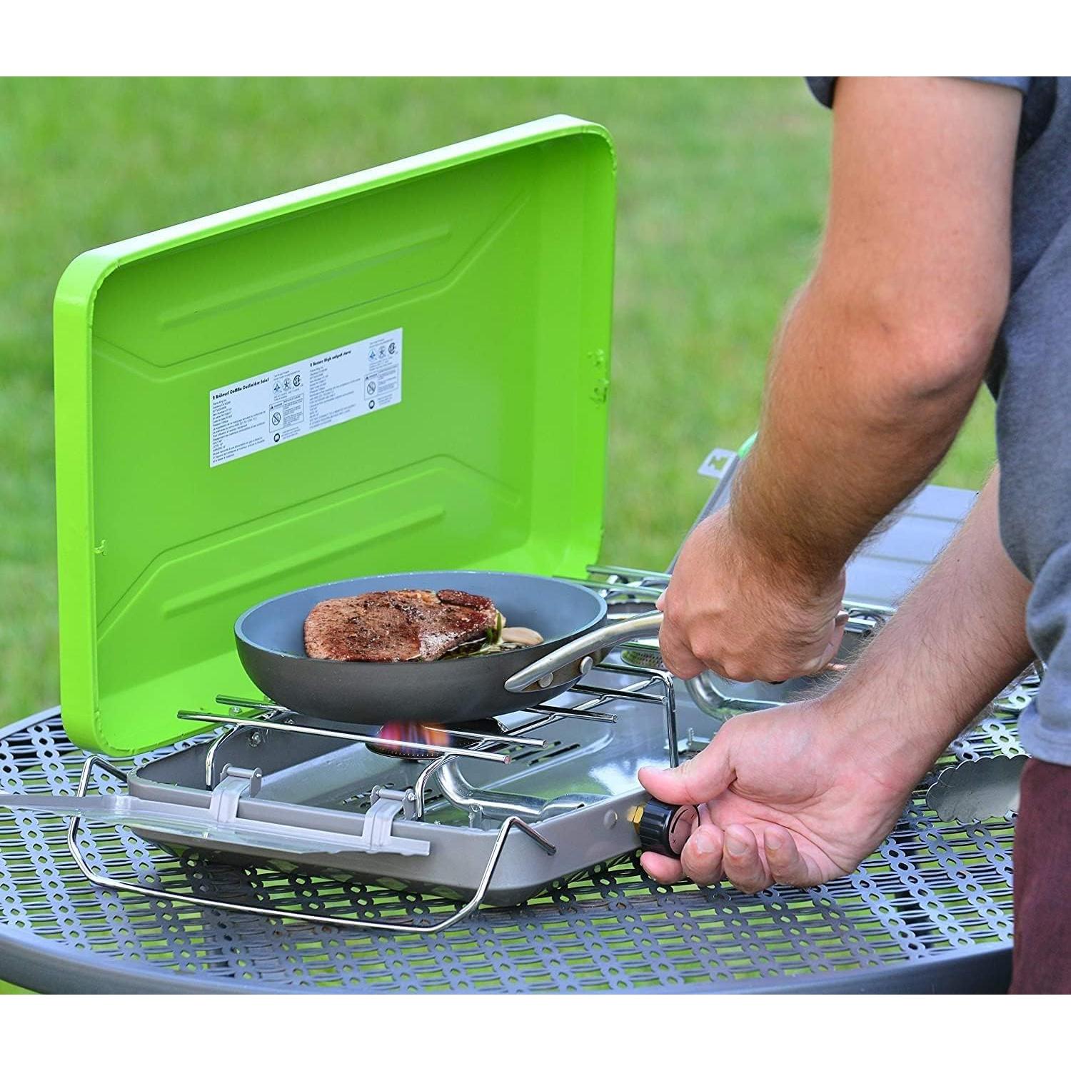 Estufa de Camping Flame King VT-101 2 Quemadores Propano 20,000 BTU