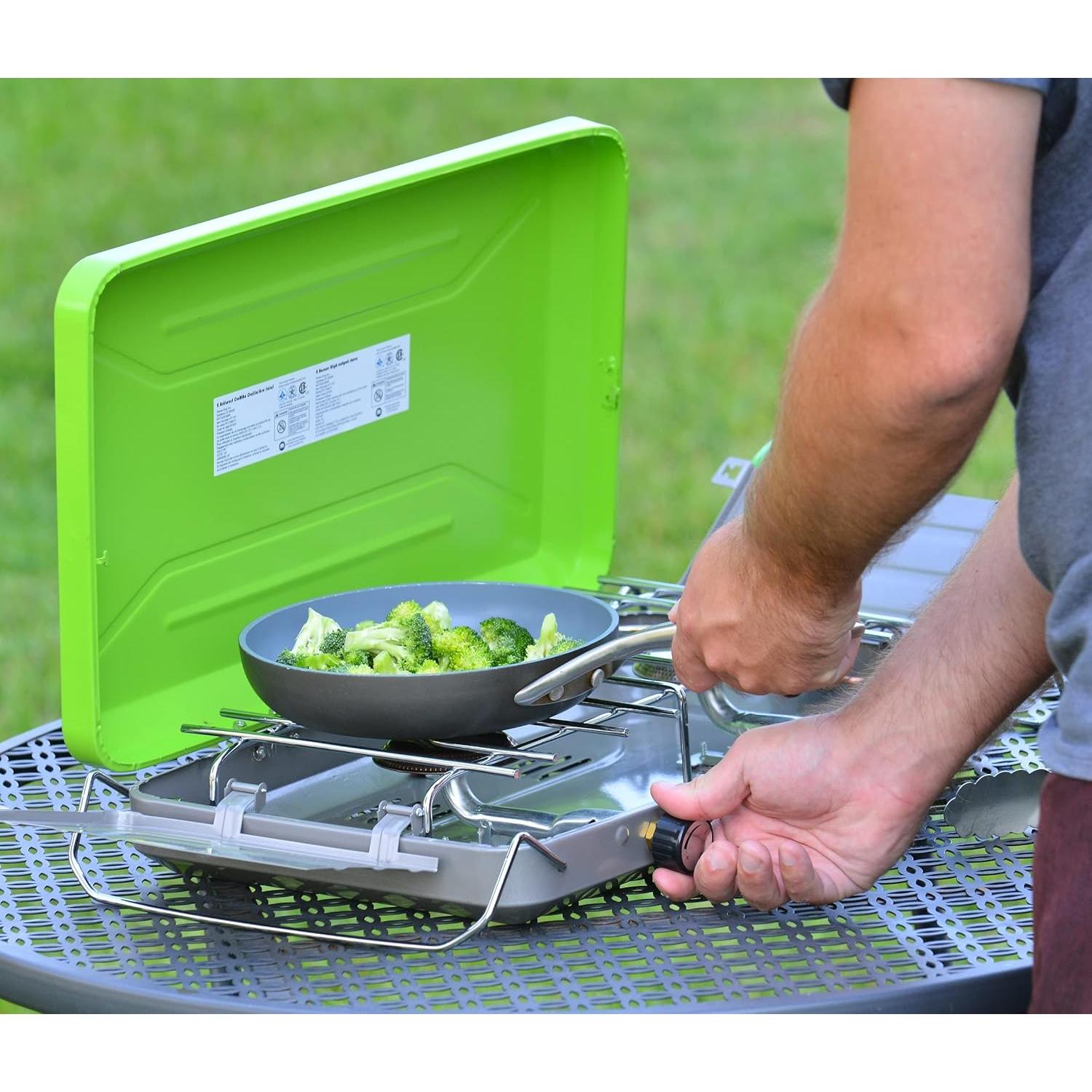 Estufa de Camping Flame King VT-101 2 Quemadores Propano 20,000 BTU