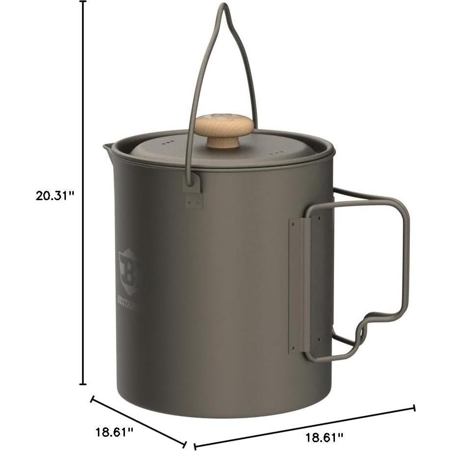 Olla de Camping Titanio Bestargot 750ml Prensa Francesa Portátil
