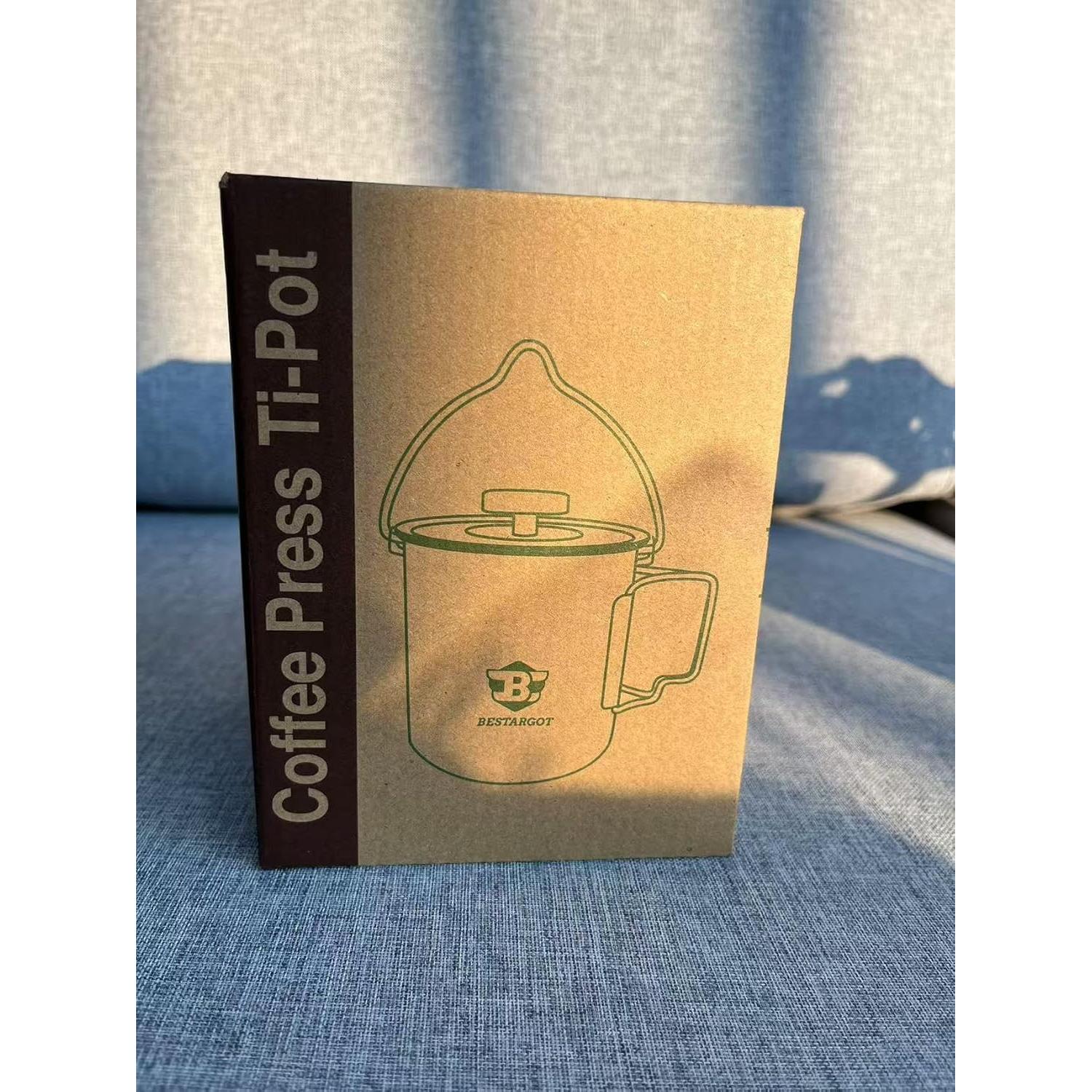 Olla de Camping Titanio Bestargot 750ml Prensa Francesa Portátil