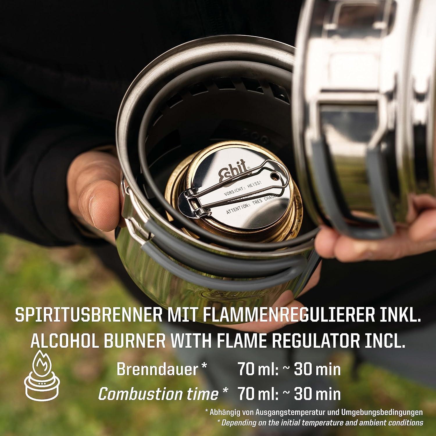 Set de Cocina Esbit de 5 Piezas con Estufa de Alcohol 985ml