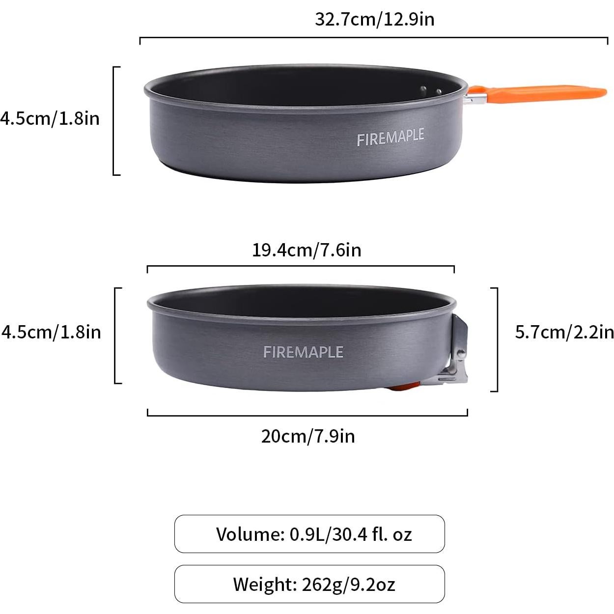 Sartén de Camping Fire-Maple 19.9 cm Antiadherente Ligera