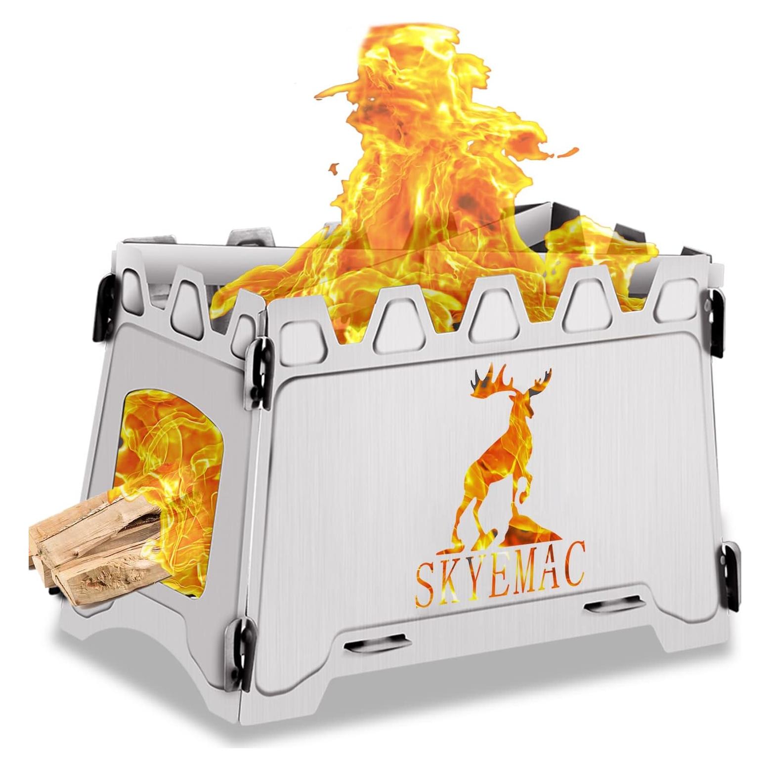 Estufa de leña portátil SKYEMAC 0.6 kg para camping