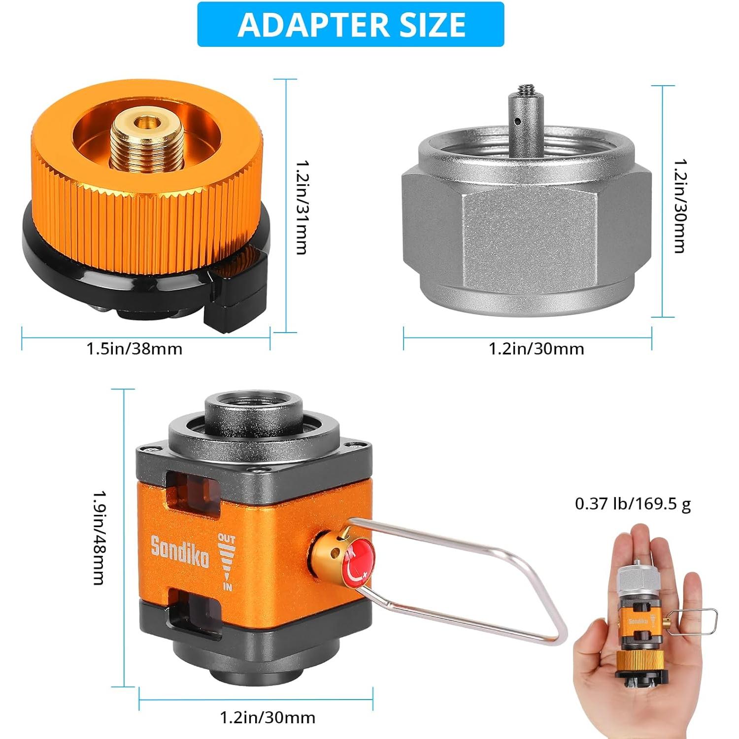 Butane/Isobutane Refill Adapter, Fuel Transfer Device, Gas Converter Isobutane Canister Shifter, Gas Saver Plus for Fuel Canister, Backpacking Camping Stove, Burners