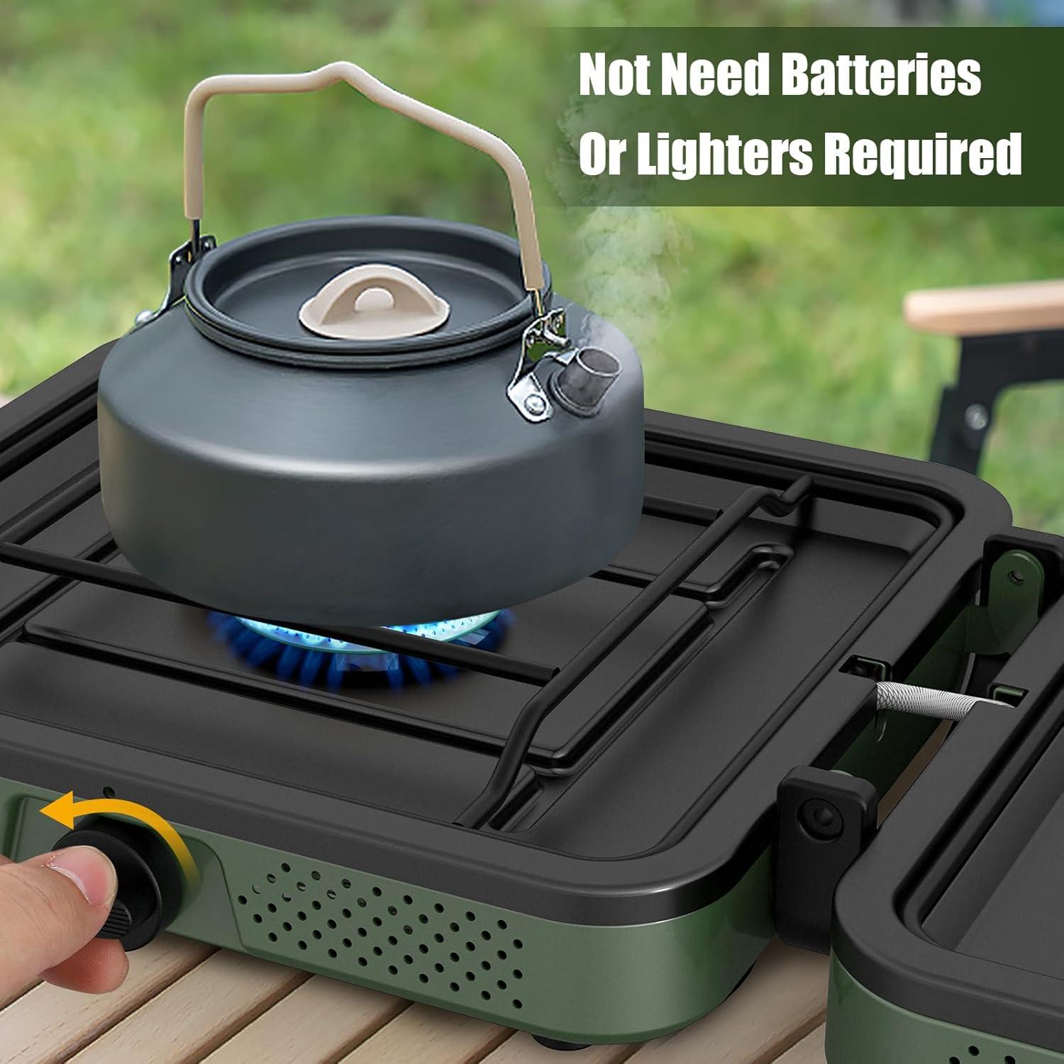 Estufa de Camping ITEFDTUTNE 2 Quemadores Propano 17200 BTU