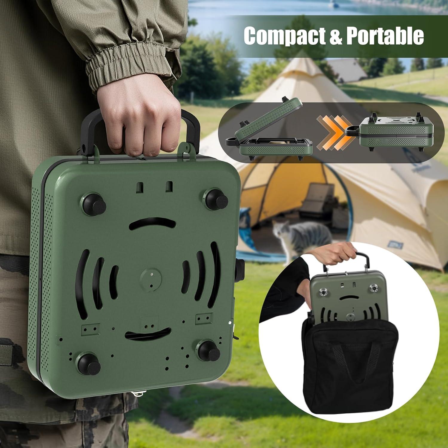 Estufa de Camping ITEFDTUTNE 2 Quemadores Propano 17200 BTU