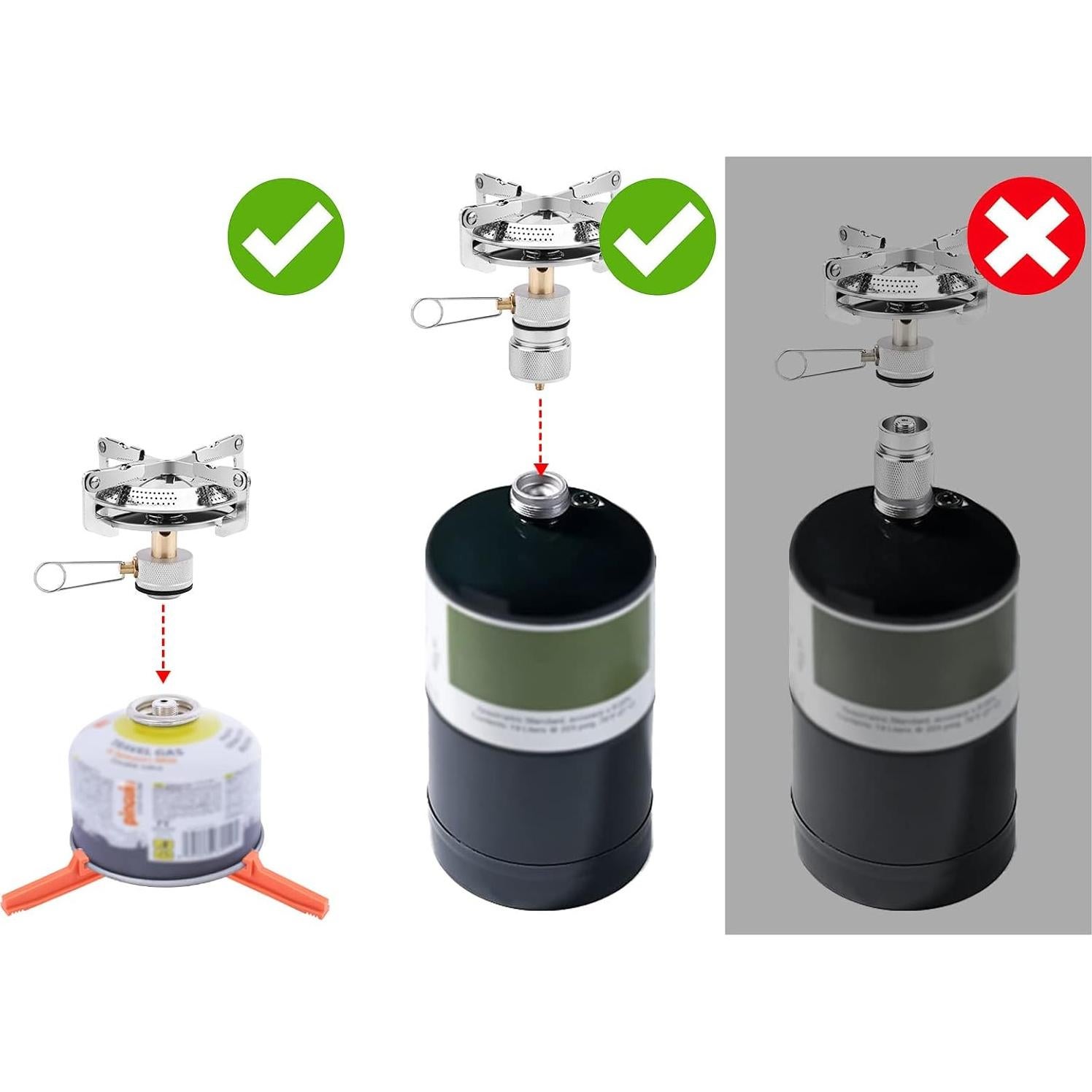 Estufa de Camping Portátil WADEO con Adaptador de Propano 1LB