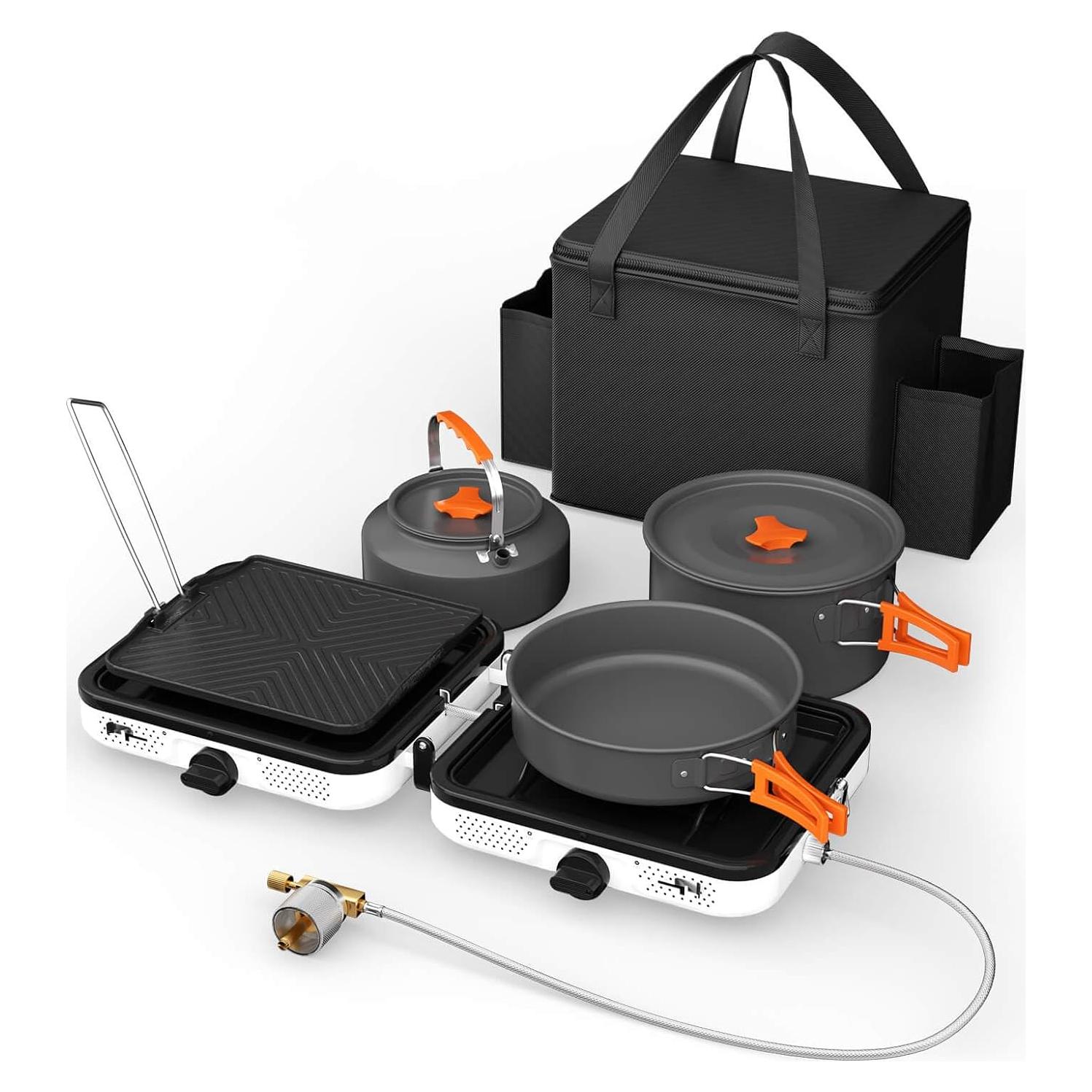 Estufa de Camping Portátil Hisencn 2 Quemadores 20000 BTU