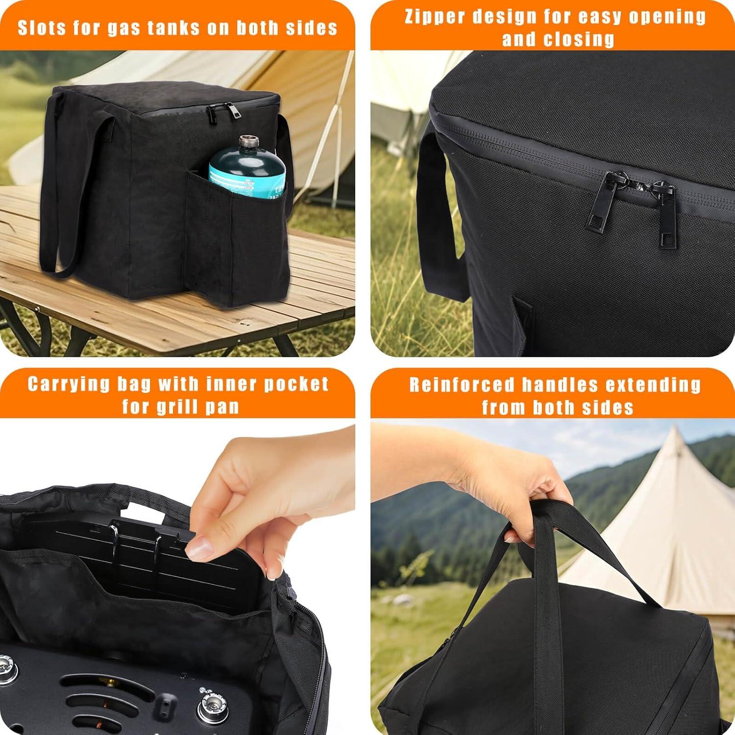 Estufa de Camping Portátil Hisencn 2 Quemadores 20000 BTU