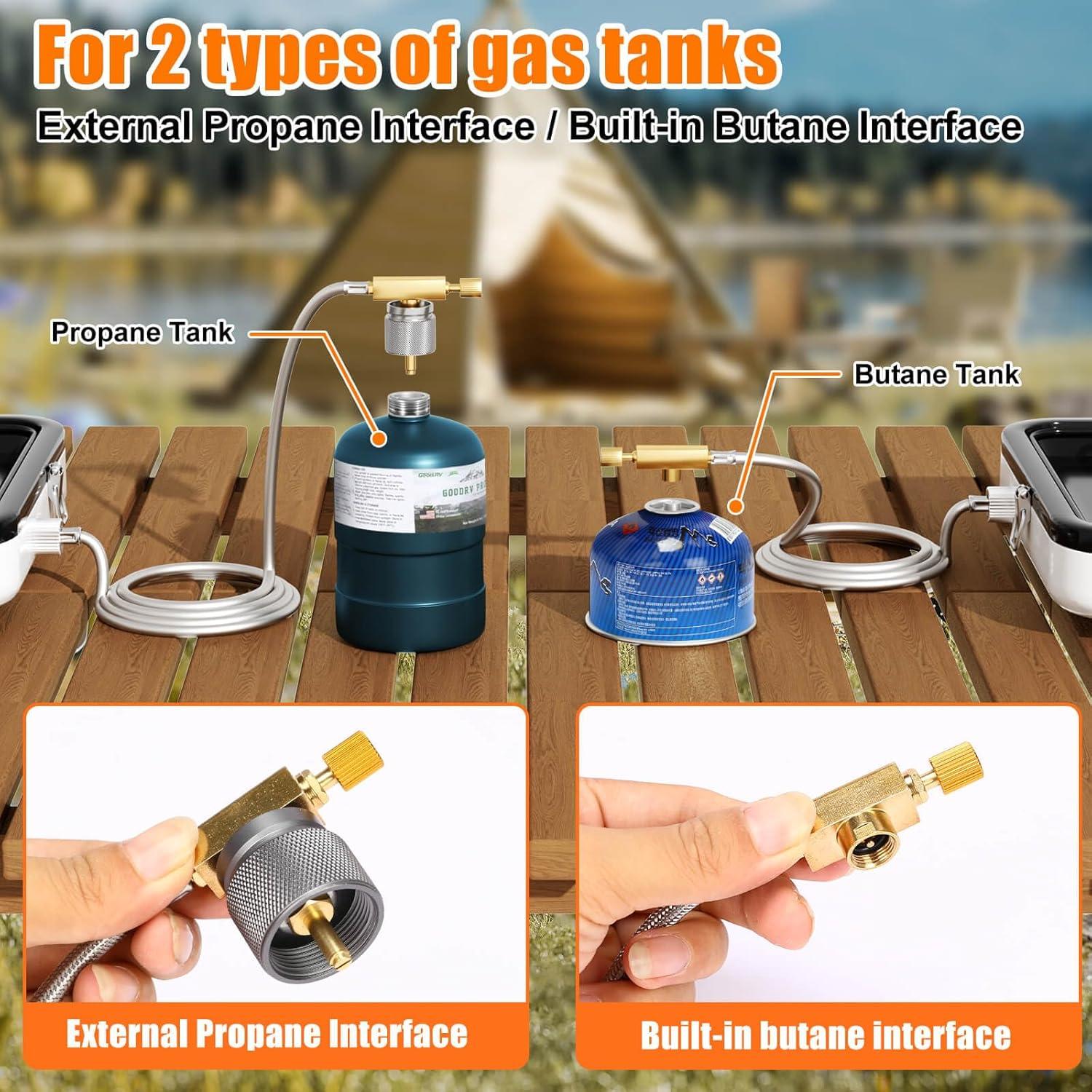 Estufa de Camping Portátil Hisencn 2 Quemadores 20000 BTU