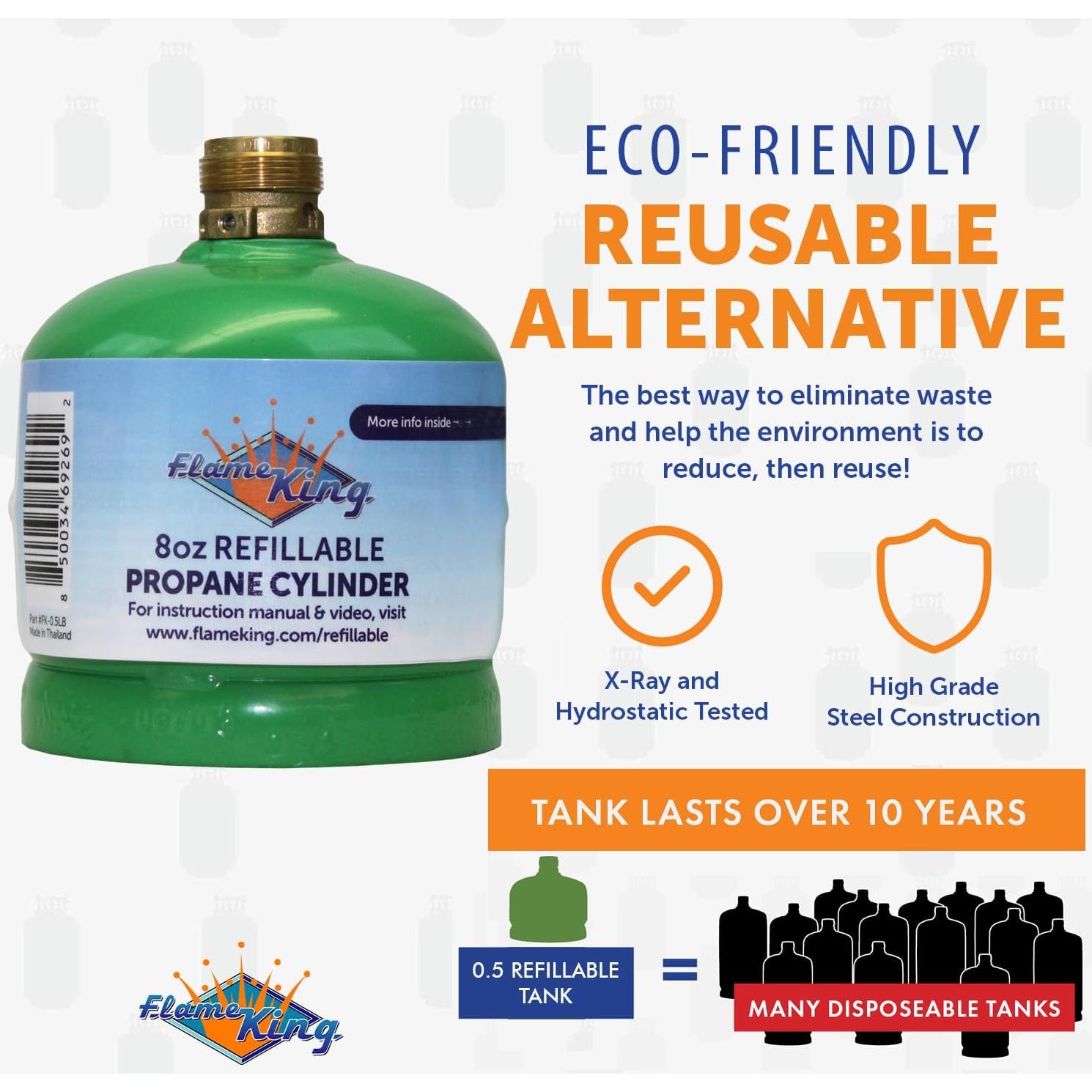 Cilindro de Propano Recargable Flame King FK-0.5LB-2 - 2 Unidades