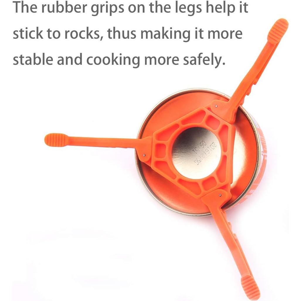 Fuel Can Stabilizer Canister Stand Gas Tank Bracket Stove Standard Bottle Shelf Tripod Folding Canister Stand (Orange)