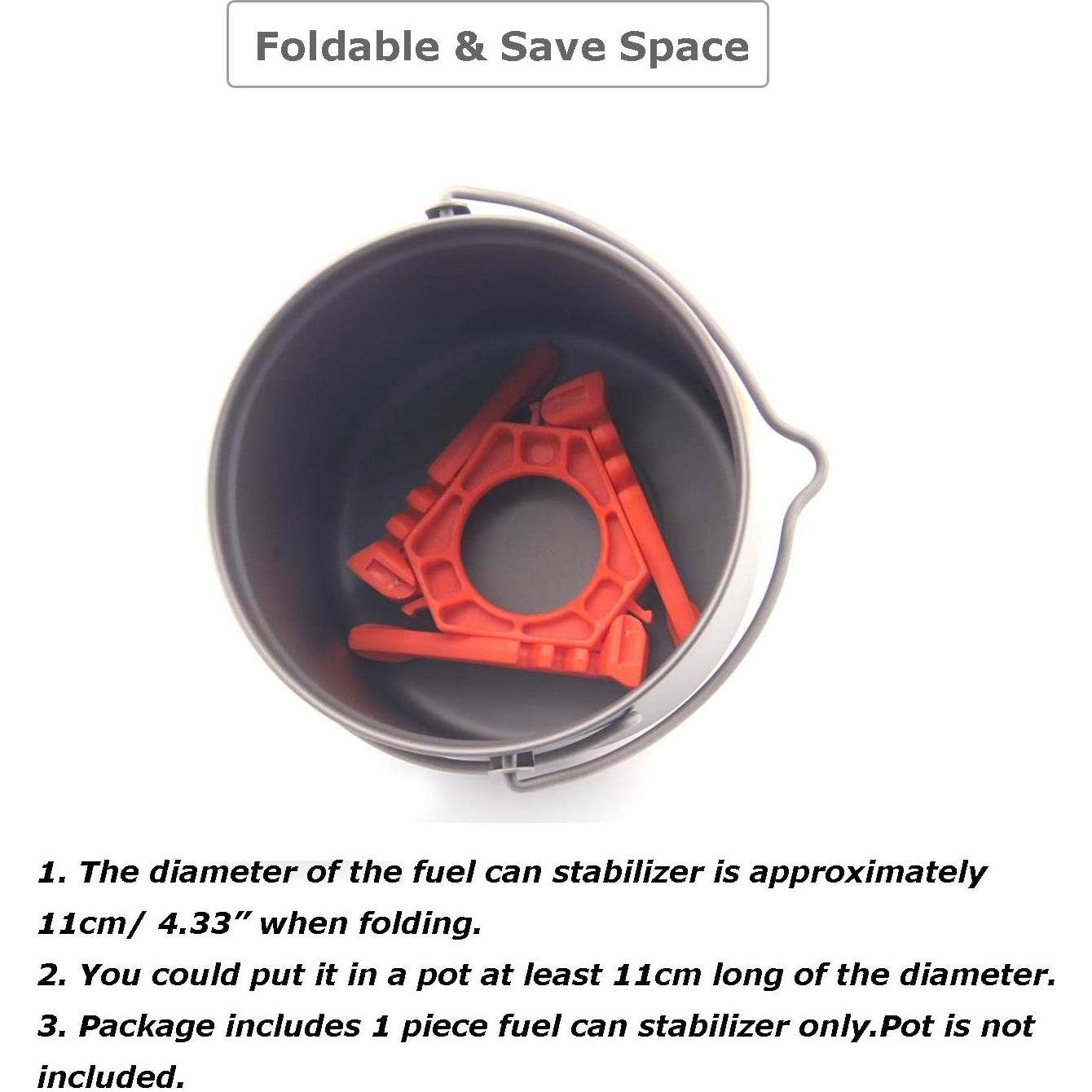 Fuel Can Stabilizer Canister Stand Gas Tank Bracket Stove Standard Bottle Shelf Tripod Folding Canister Stand (Orange)