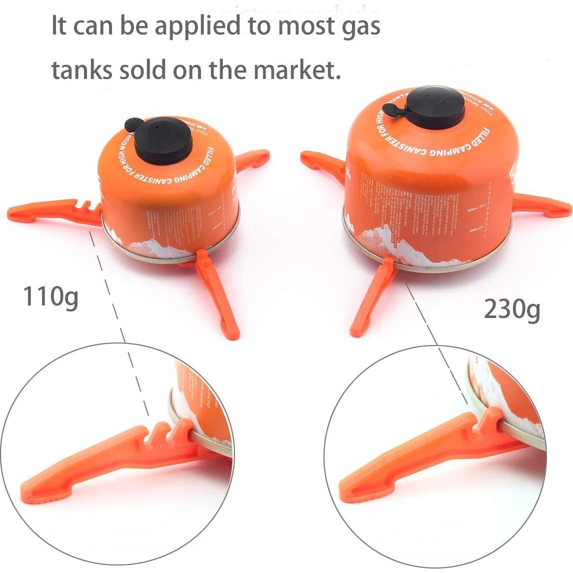 Fuel Can Stabilizer Canister Stand Gas Tank Bracket Stove Standard Bottle Shelf Tripod Folding Canister Stand (Orange)