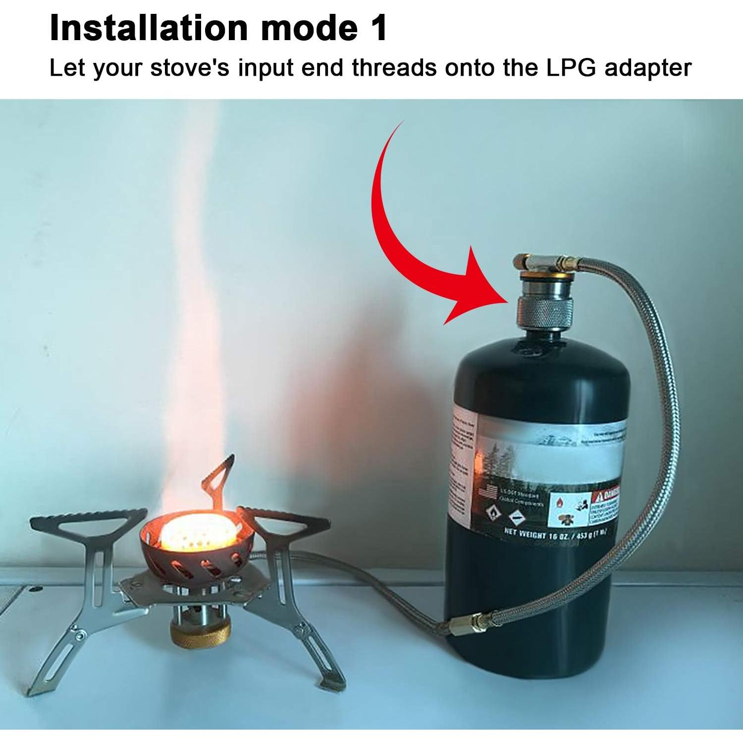 Adaptador de Estufa de Camping Hotop 2 Piezas LPG EN417