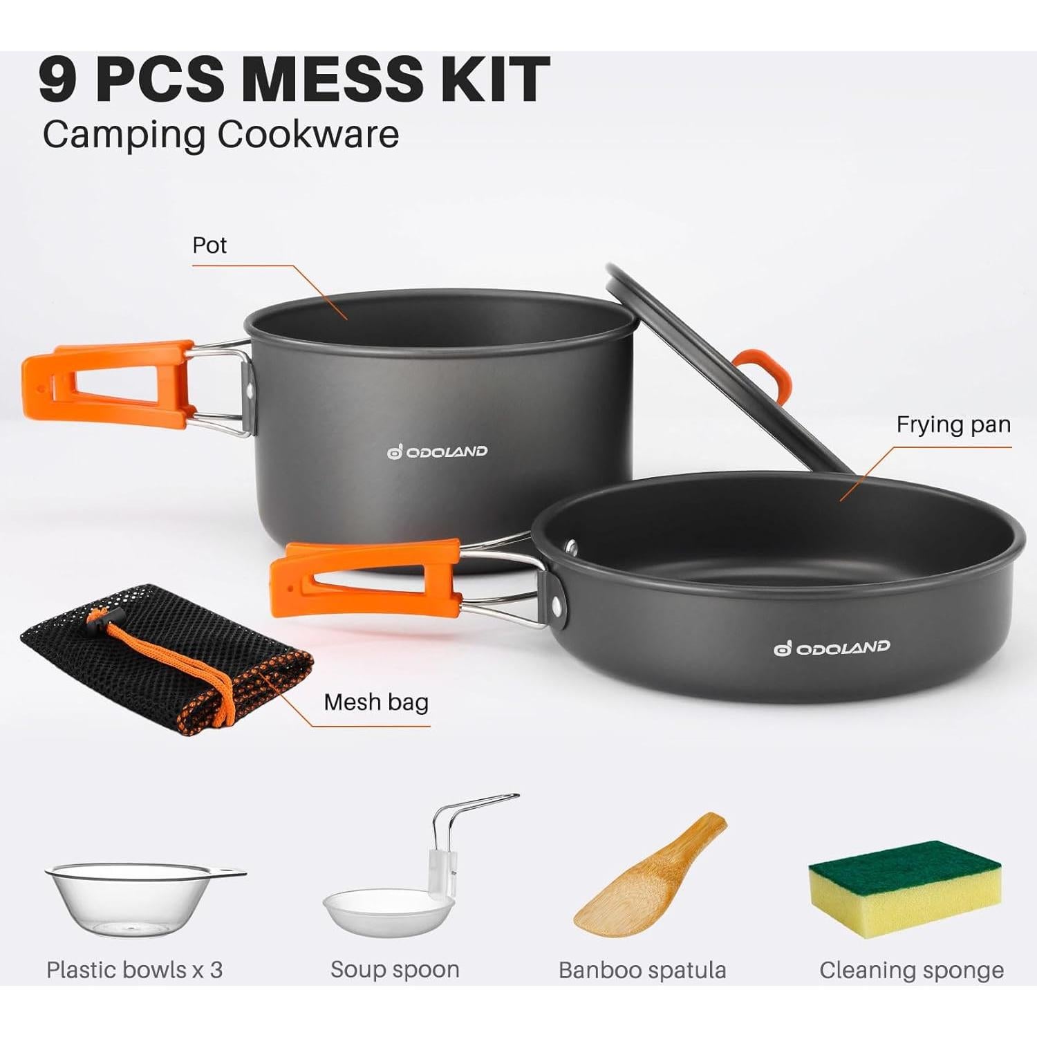 Set de Utensilios de Cocina para Camping Odoland 9 Piezas